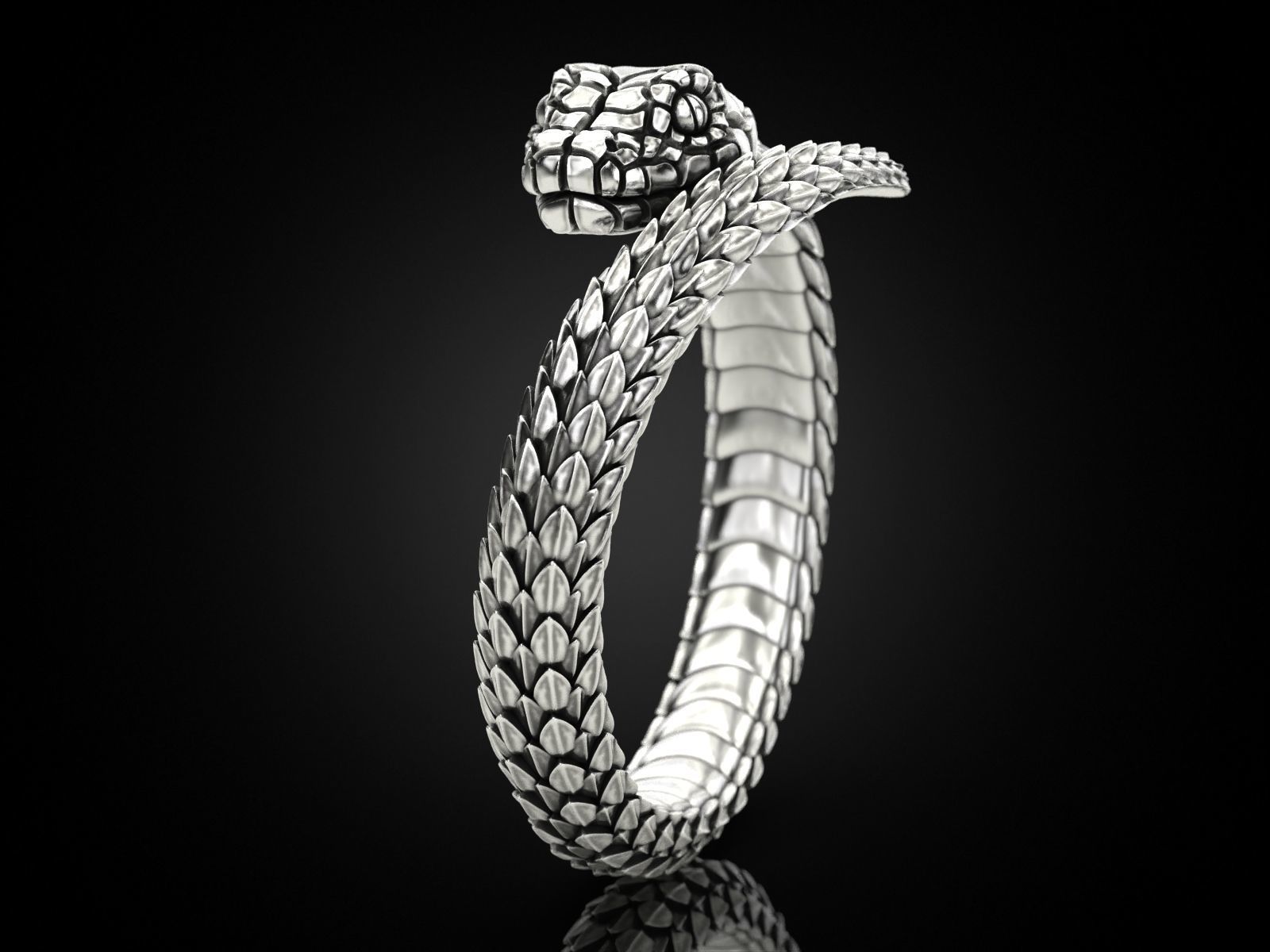 Snake ring around the finger Nomad 3D print model_11