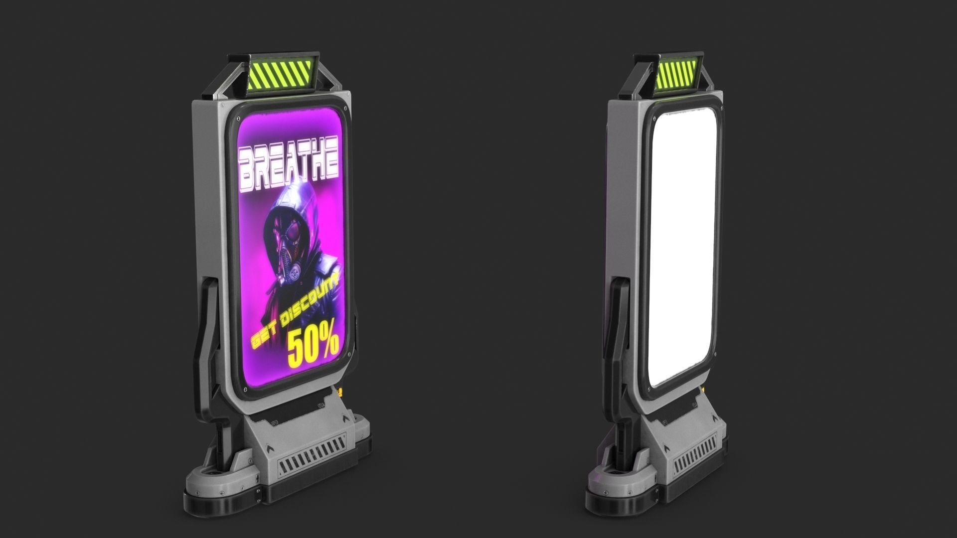 Sci-fi Billboard Sign Low-poly 3D model_8