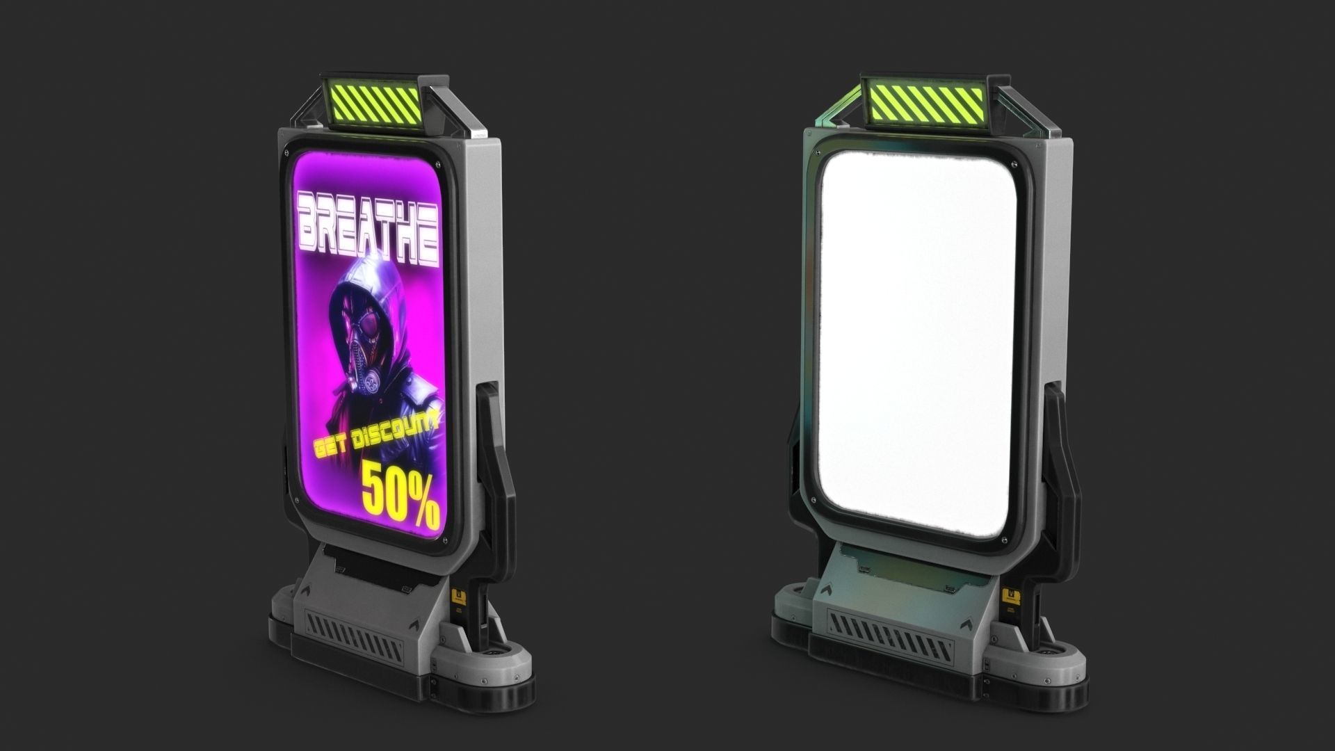 Sci-fi Billboard Sign Low-poly 3D model_6