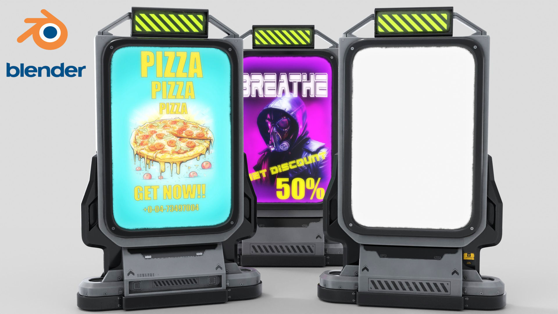 Sci-fi Billboard Sign Low-poly 3D model_3