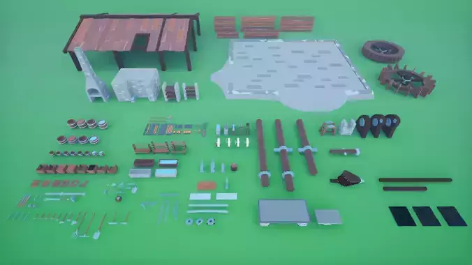 Forge Low-poly 3D model