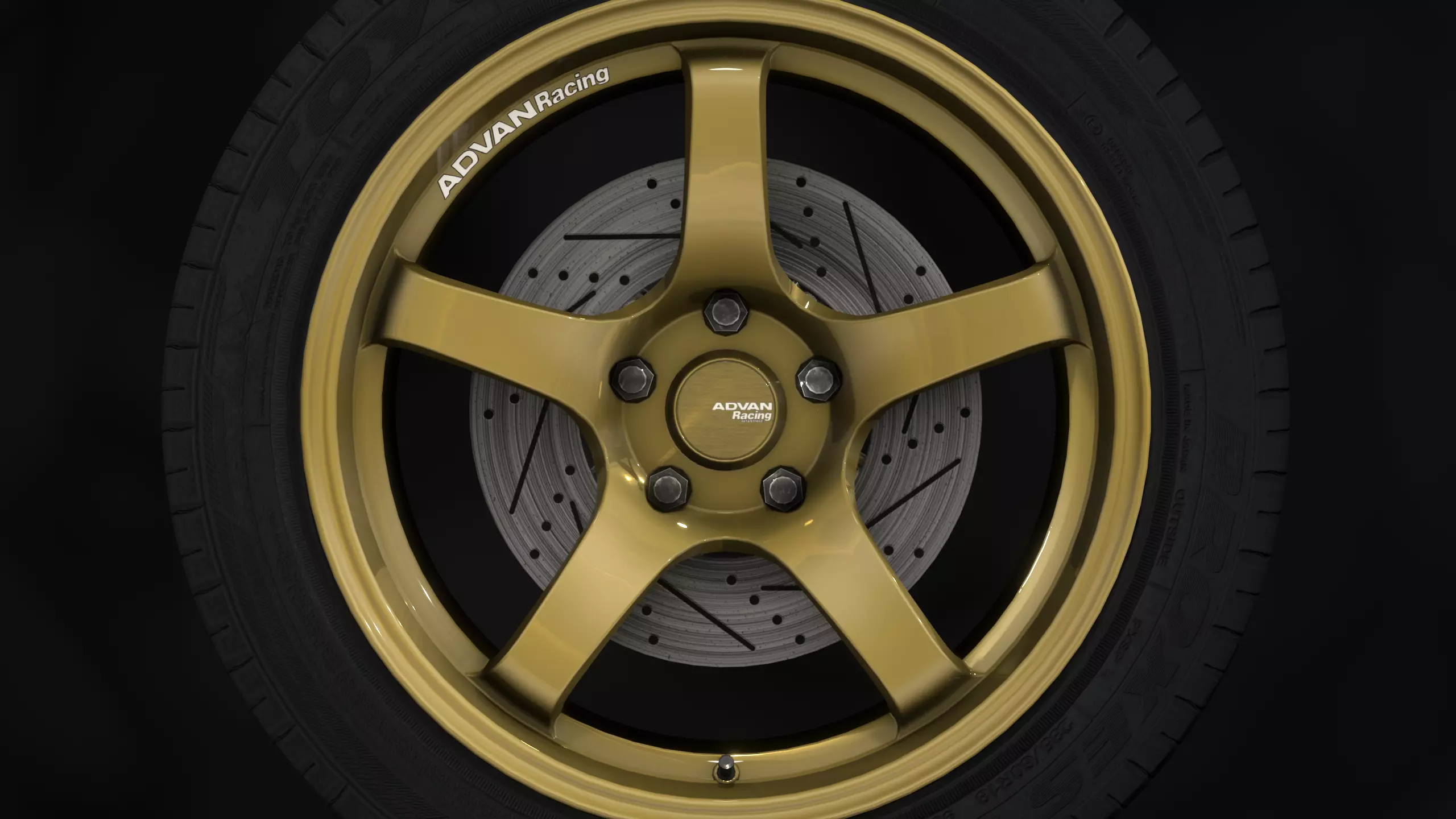 Advan TC-3 Wheels - Game Ready - Low Poly - Fully Textured Low-poly 3D model