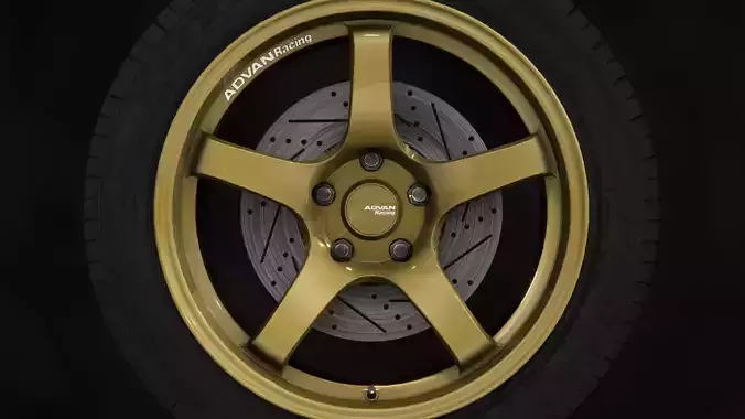 Advan TC-3 Wheels - Game Ready - Low Poly - Fully Textured Low-poly 3D model