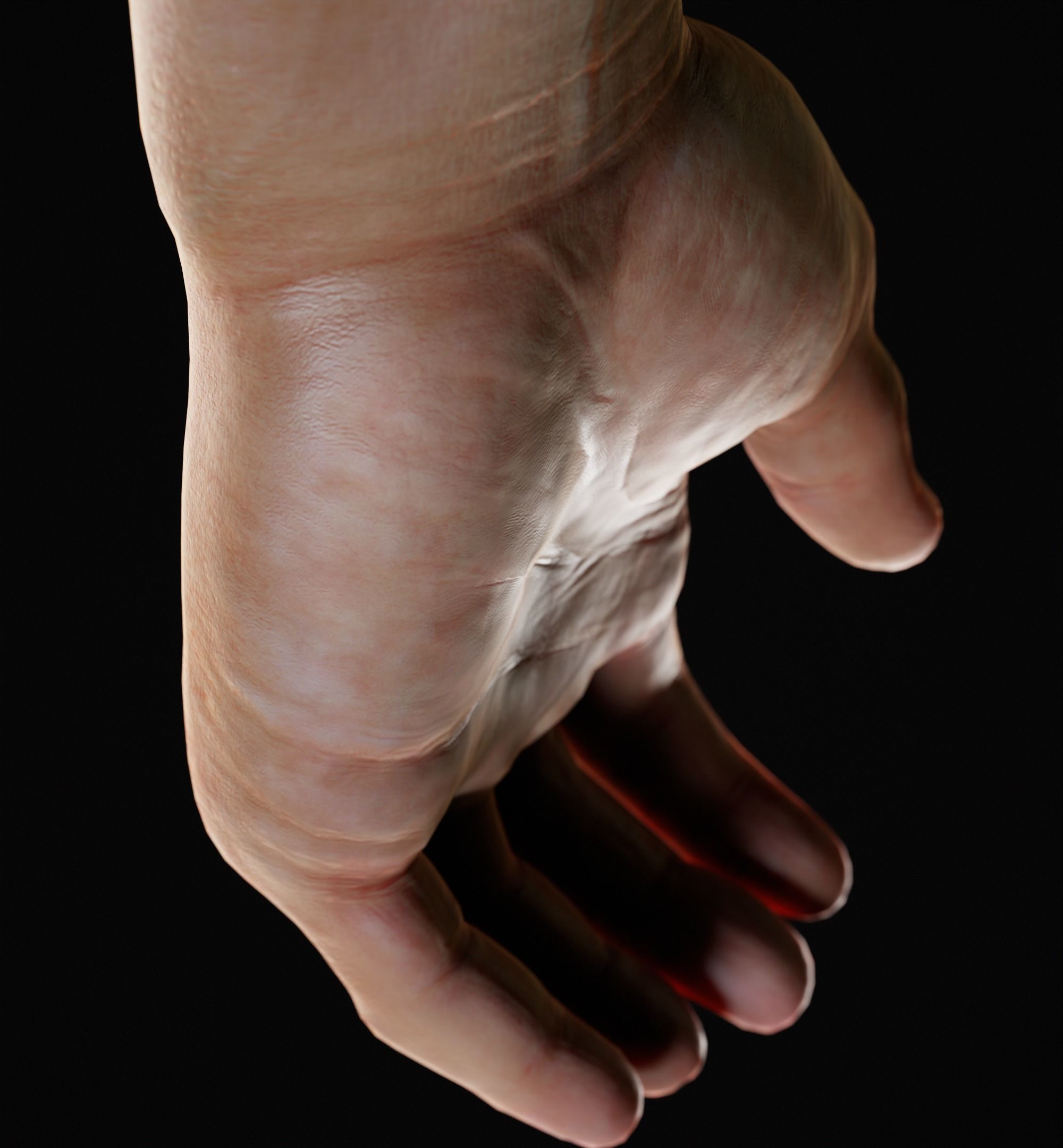 Human Hand and Assault Rifle  Low-poly 3D model_6