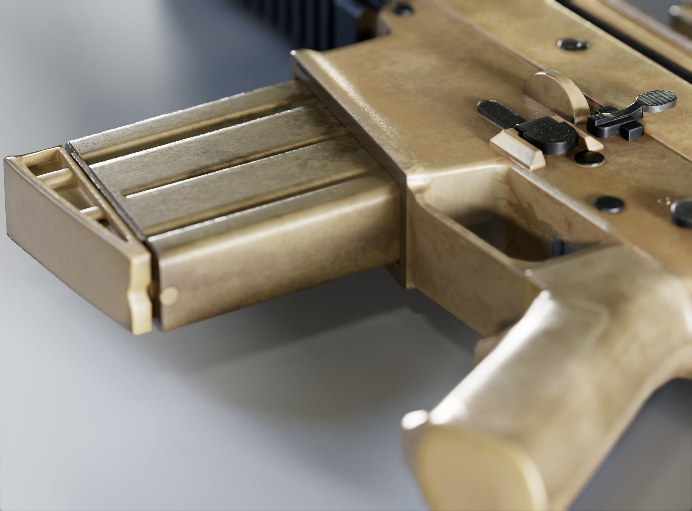 Human Hand and Assault Rifle  Low-poly 3D model_30