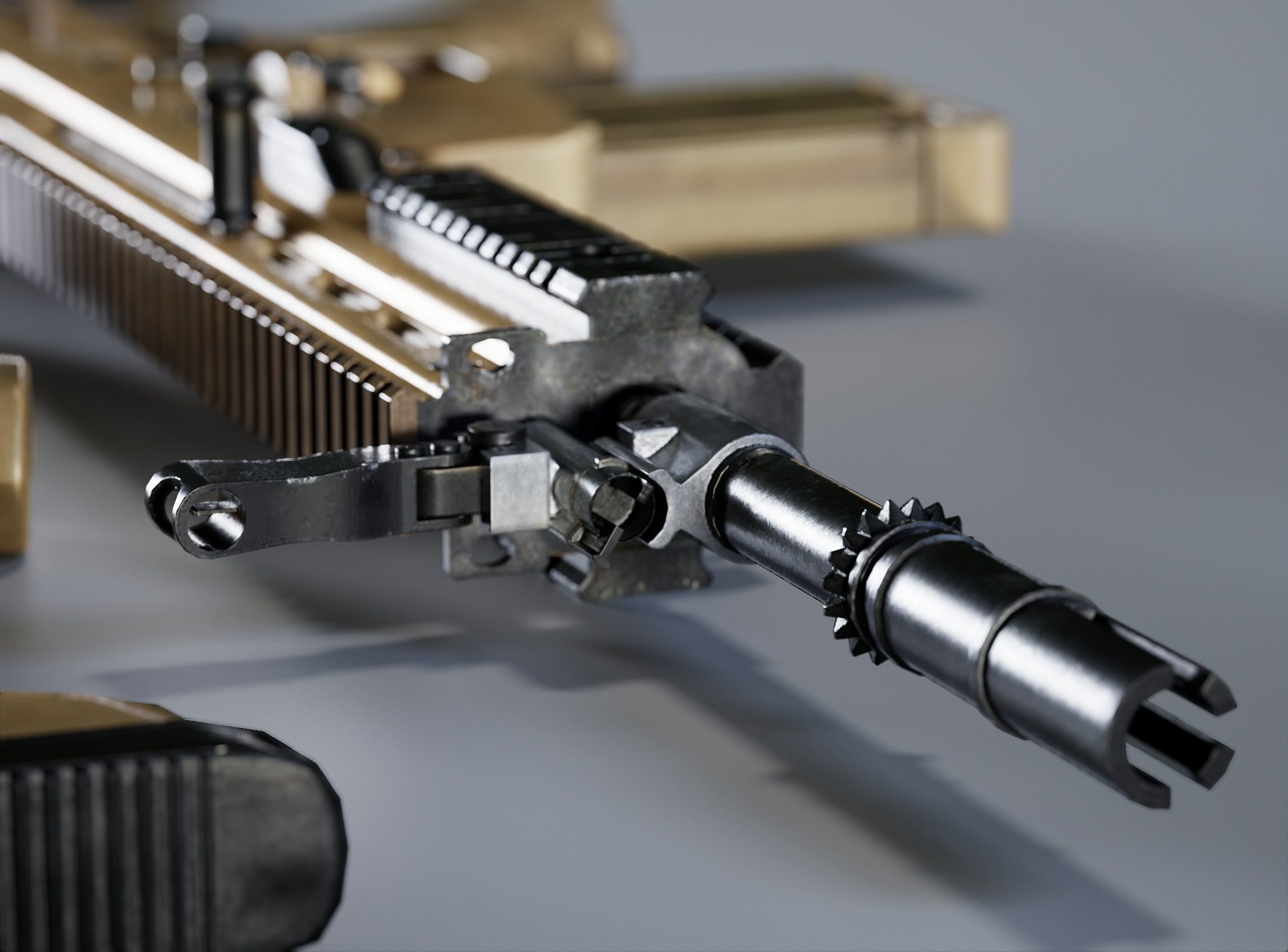 Human Hand and Assault Rifle  Low-poly 3D model_32