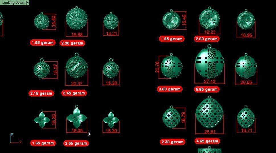 16 set of pendant with earings pack 3D print model_9