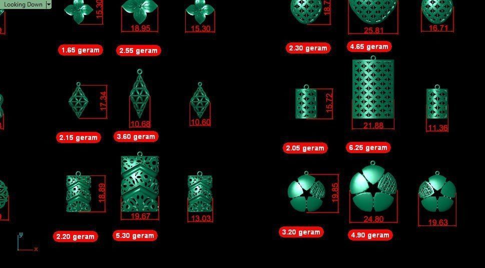 16 set of pendant with earings pack 3D print model_6