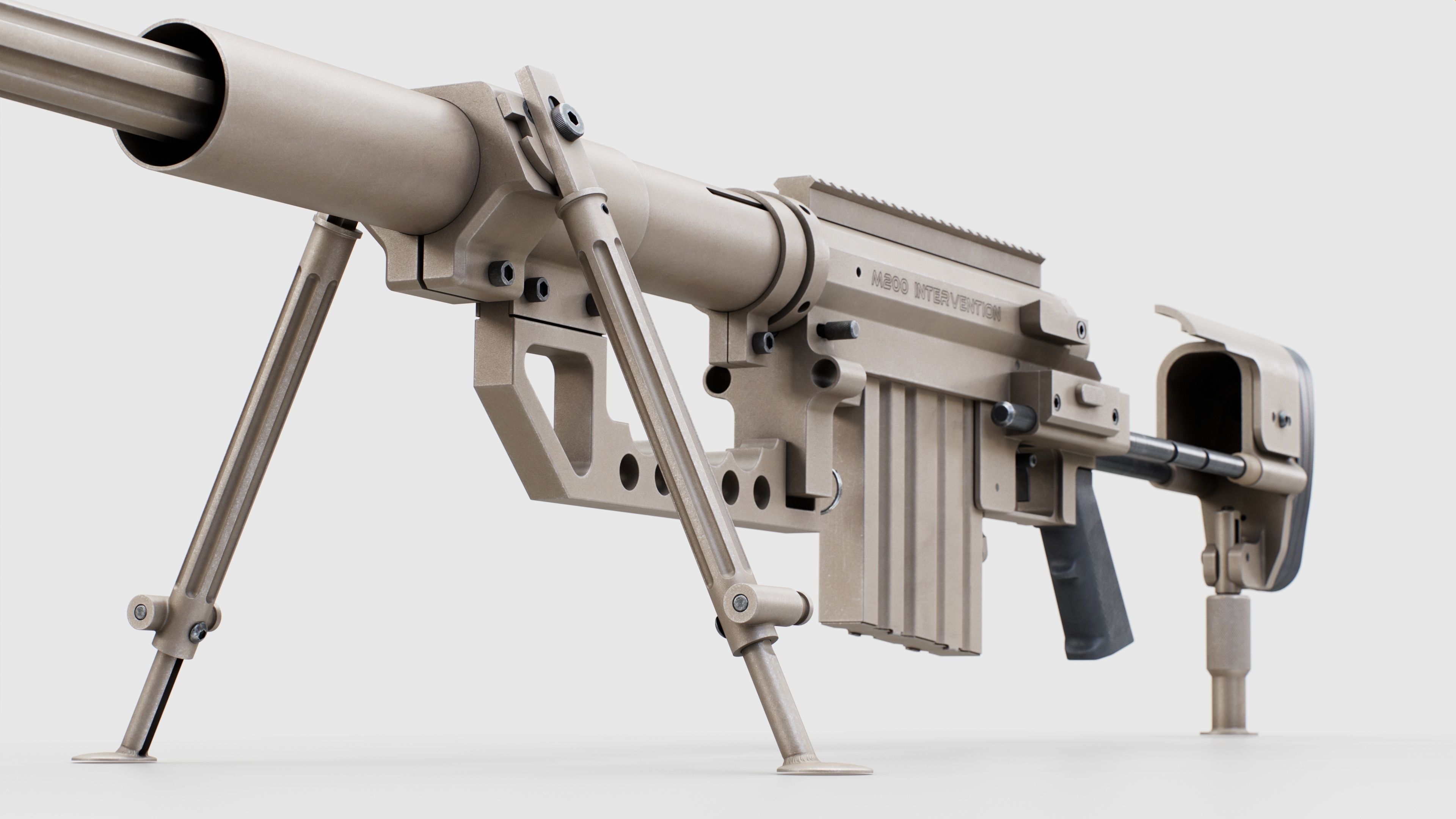 CheyTac M200 Intervention Sniper Rifle Low-poly 3D model_29