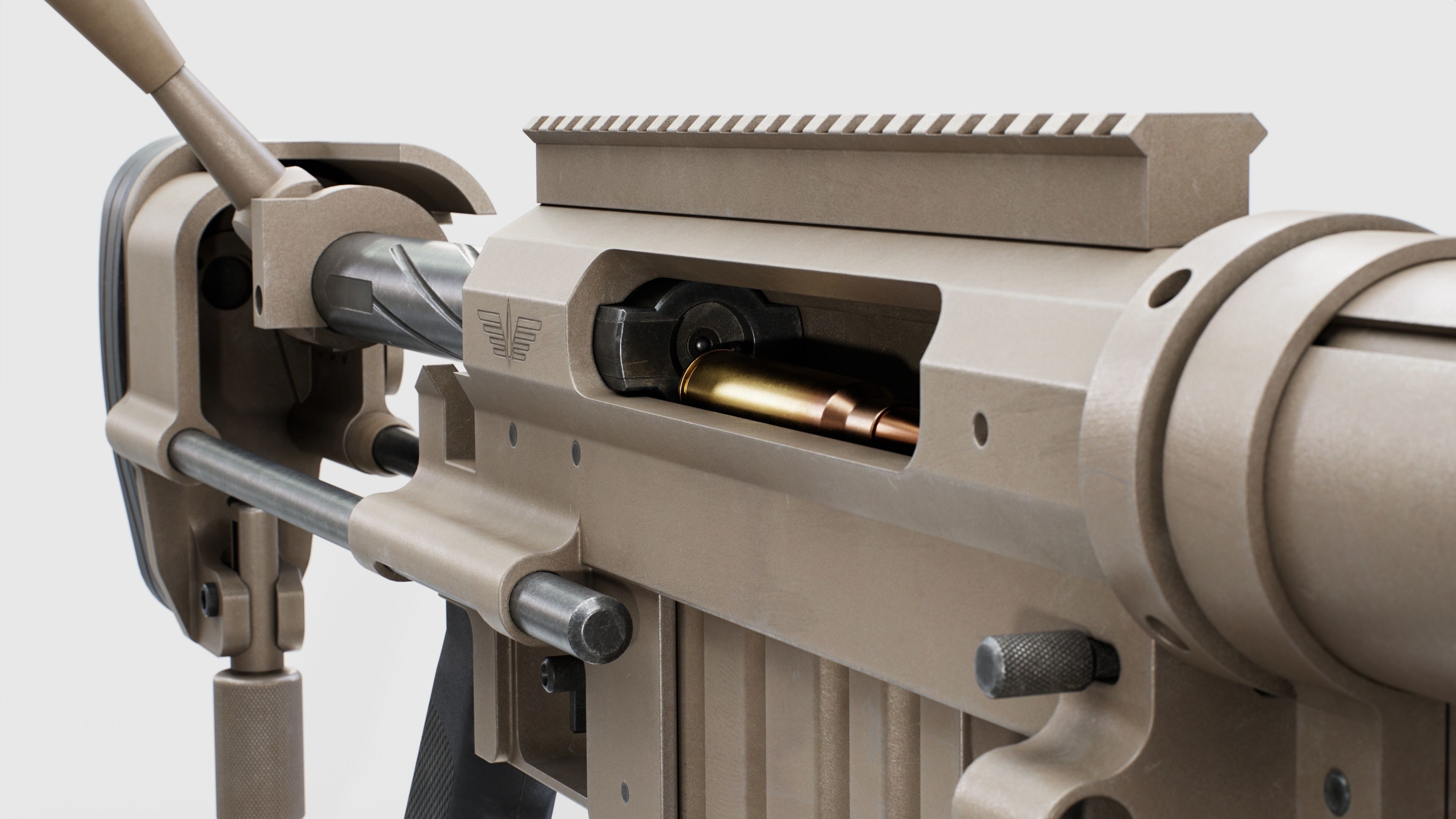 CheyTac M200 Intervention Sniper Rifle Low-poly 3D model_27