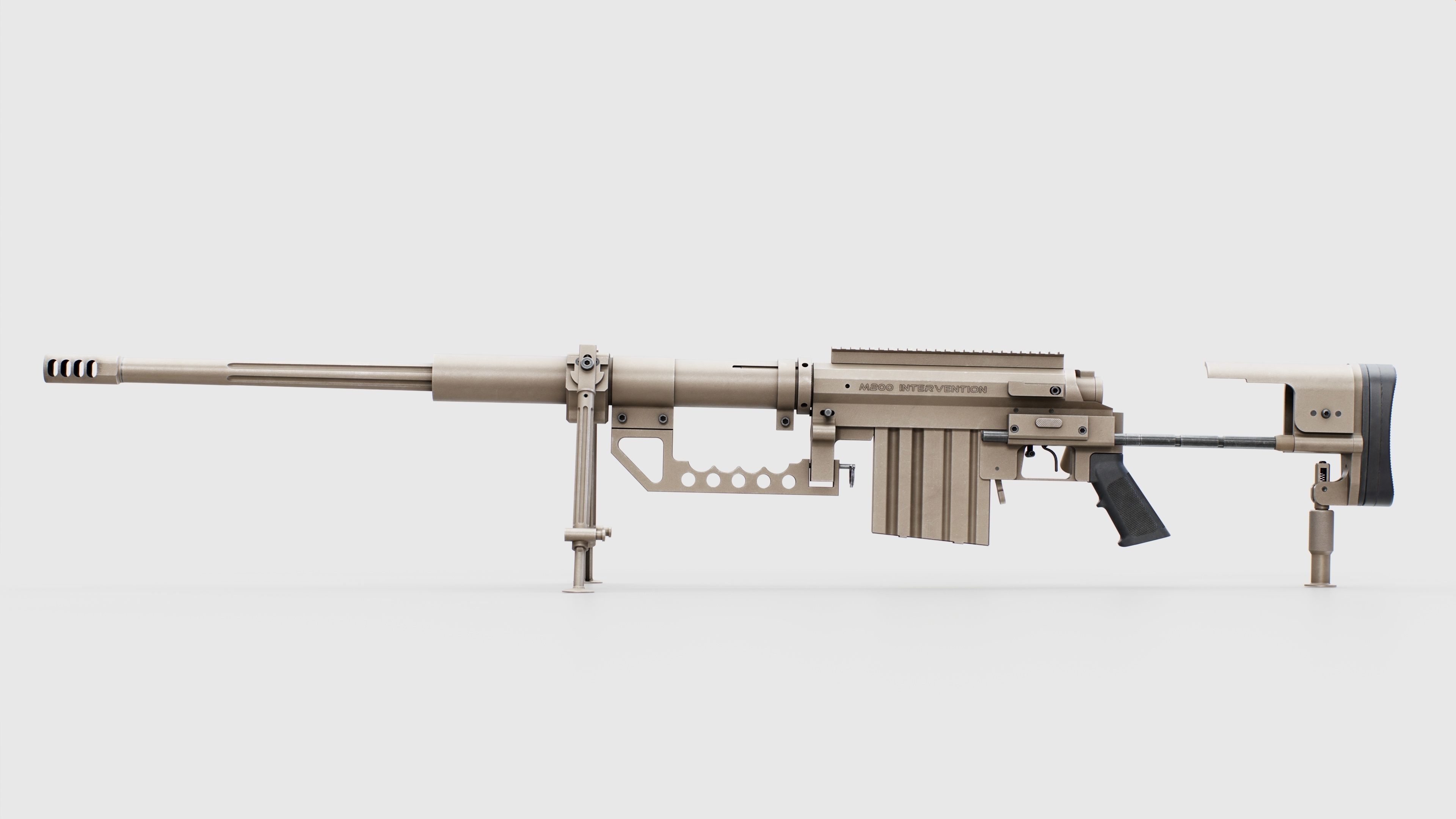 CheyTac M200 Intervention Sniper Rifle Low-poly 3D model_16