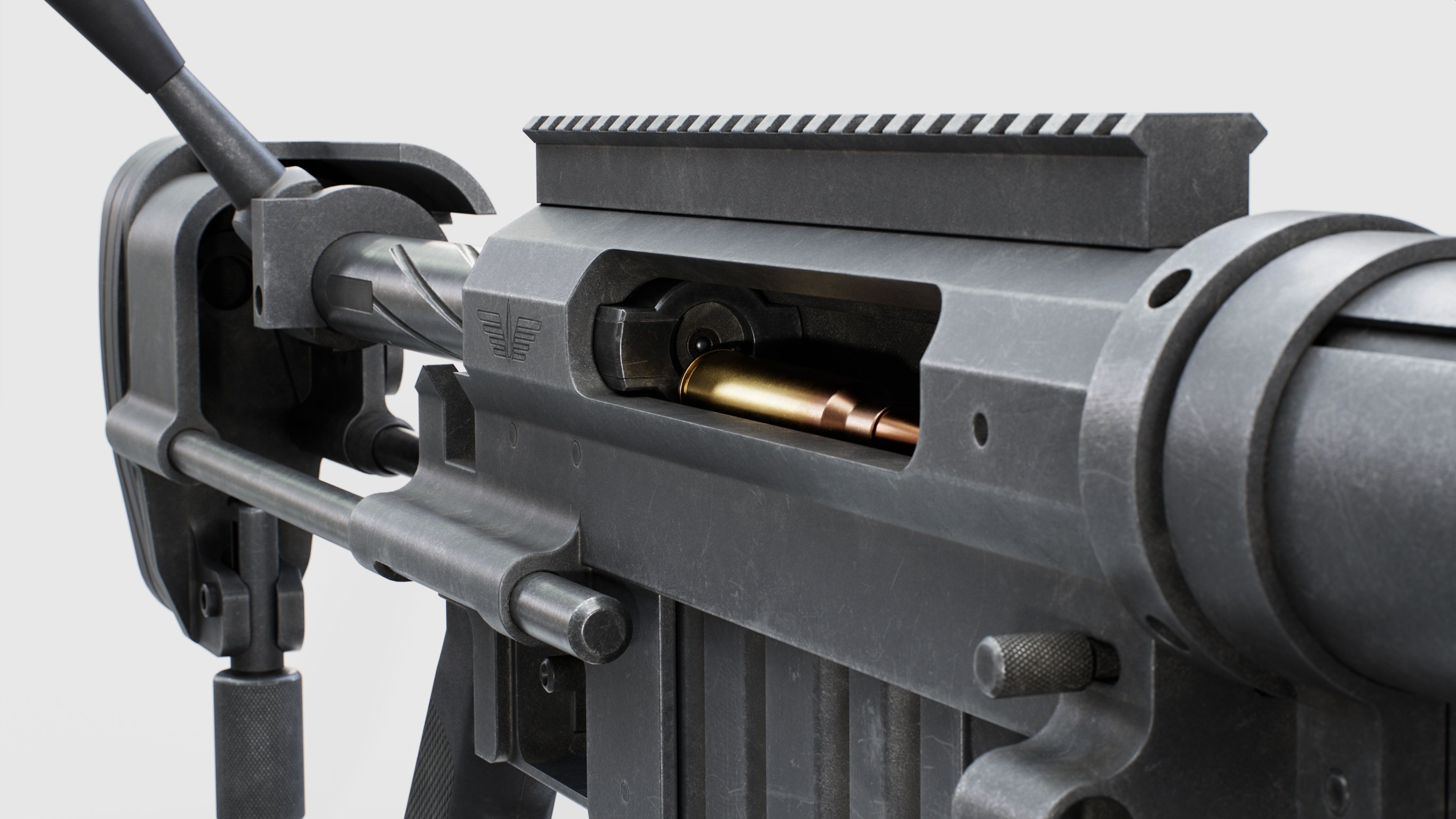 CheyTac M200 Intervention Sniper Rifle Low-poly 3D model_26