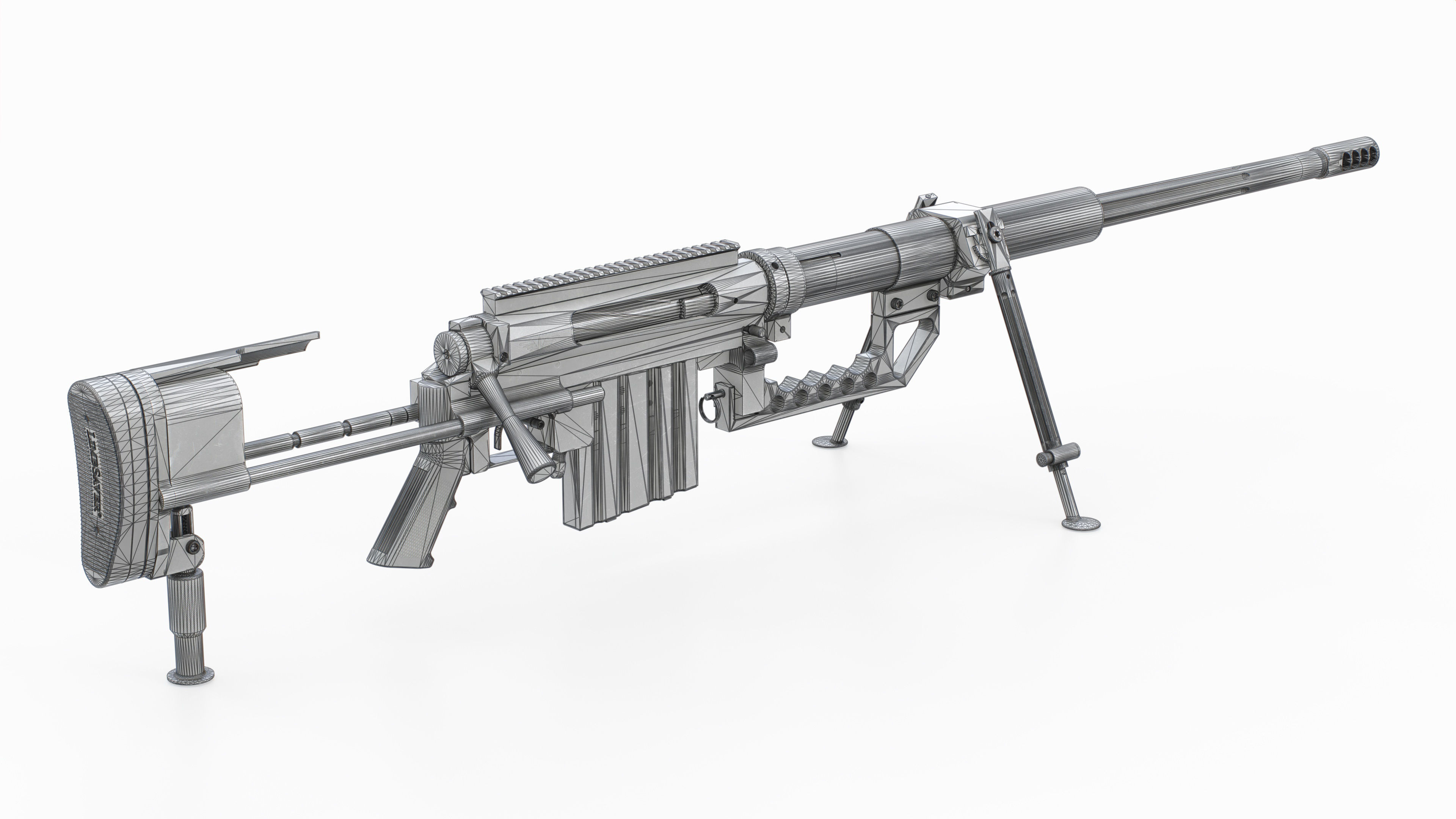 CheyTac M200 Intervention Sniper Rifle Low-poly 3D model_1