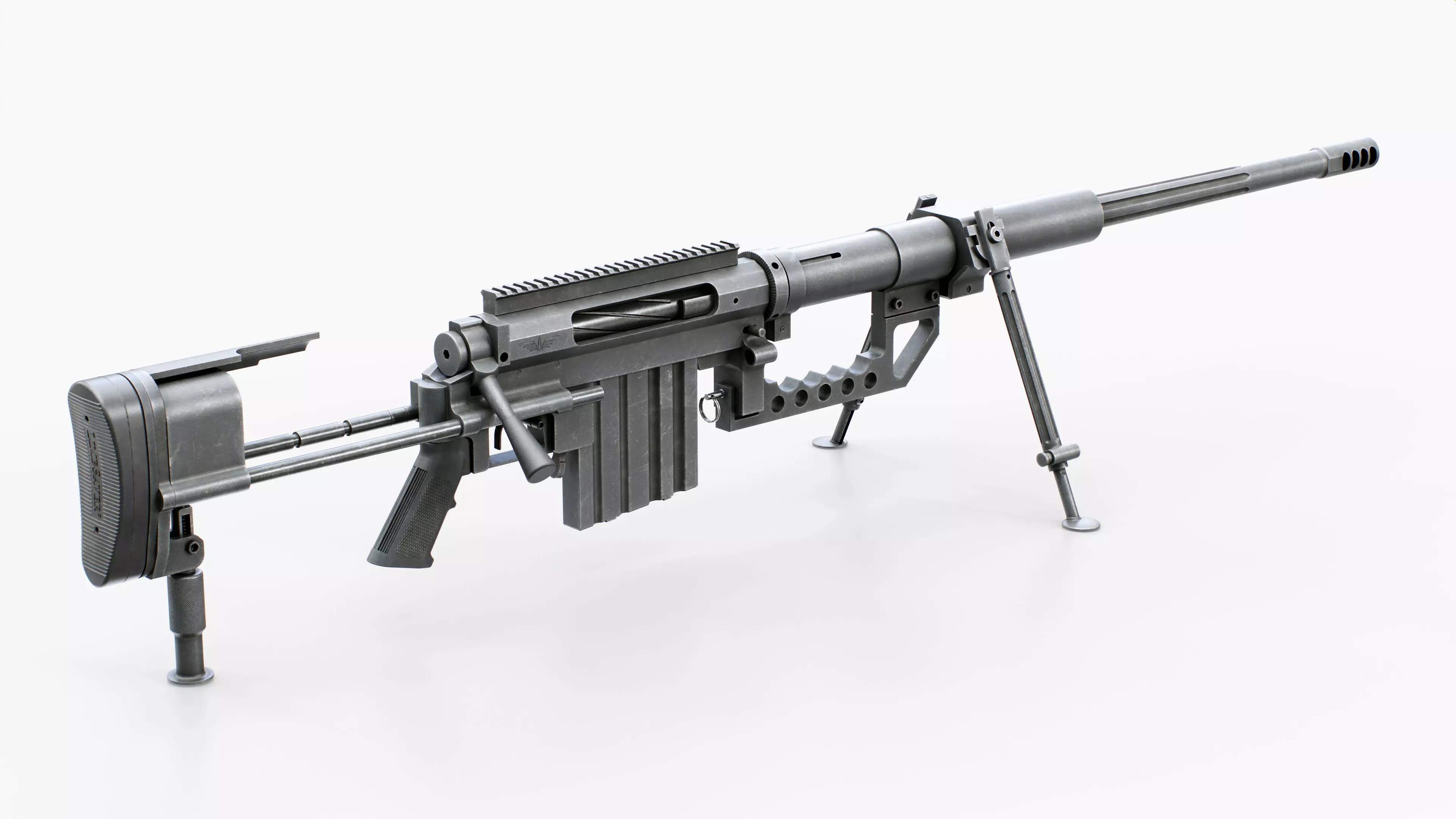 CheyTac M200 Intervention Sniper Rifle Low-poly 3D model_0