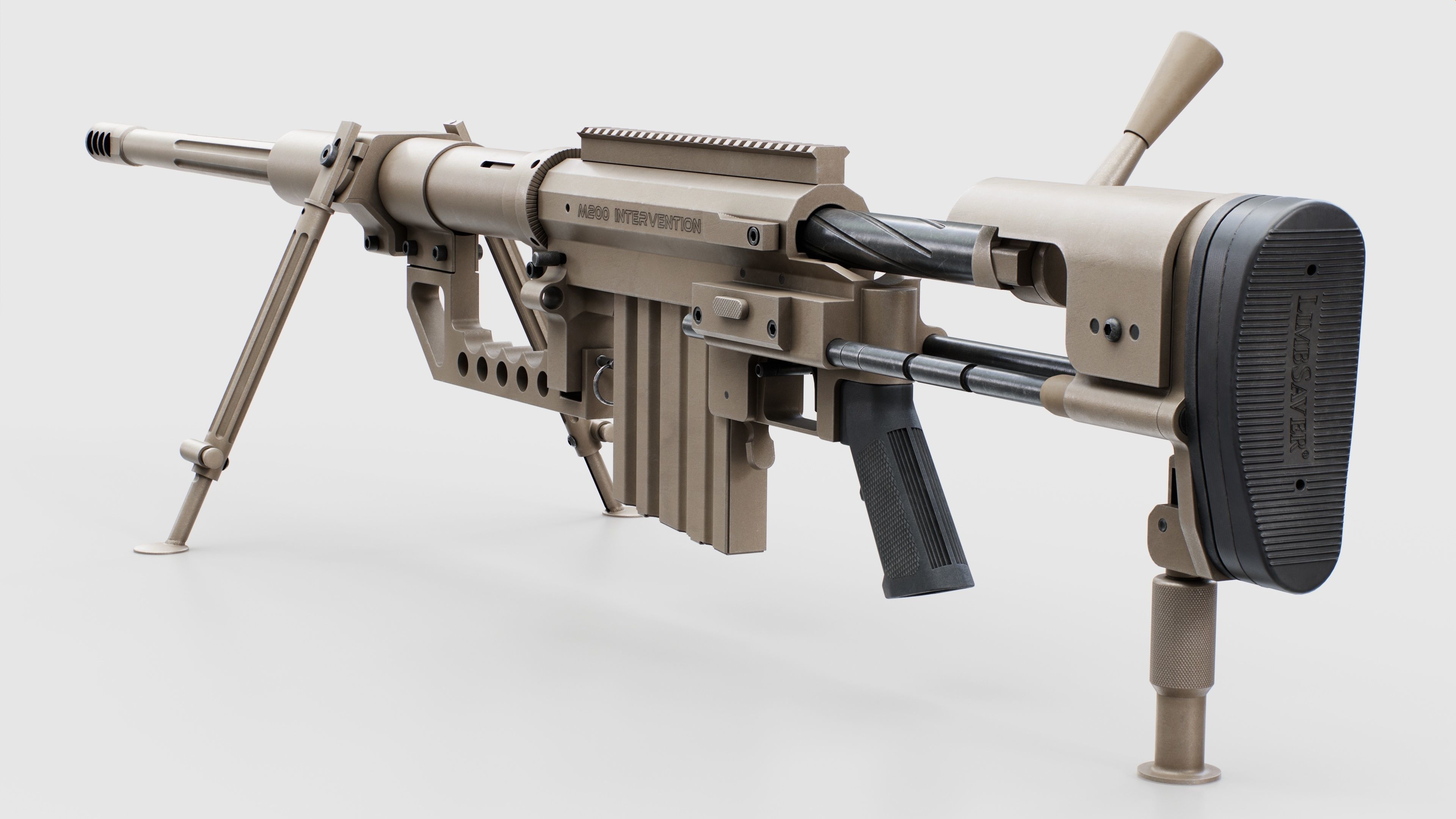 CheyTac M200 Intervention Sniper Rifle Low-poly 3D model_21