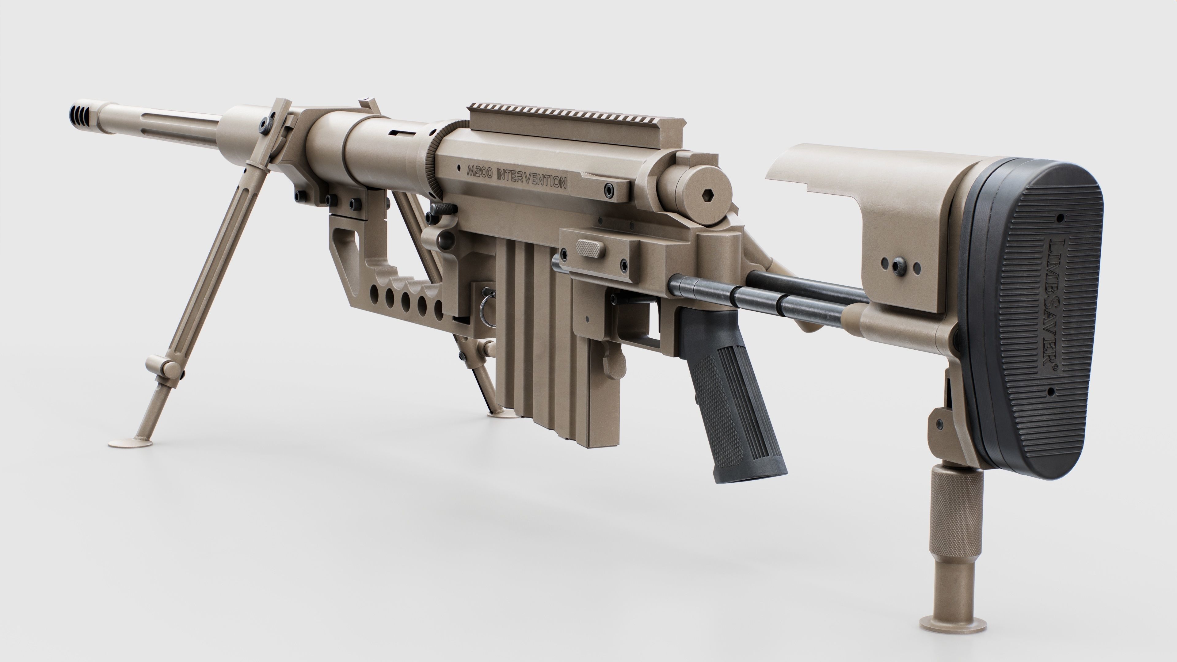 CheyTac M200 Intervention Sniper Rifle Low-poly 3D model_20