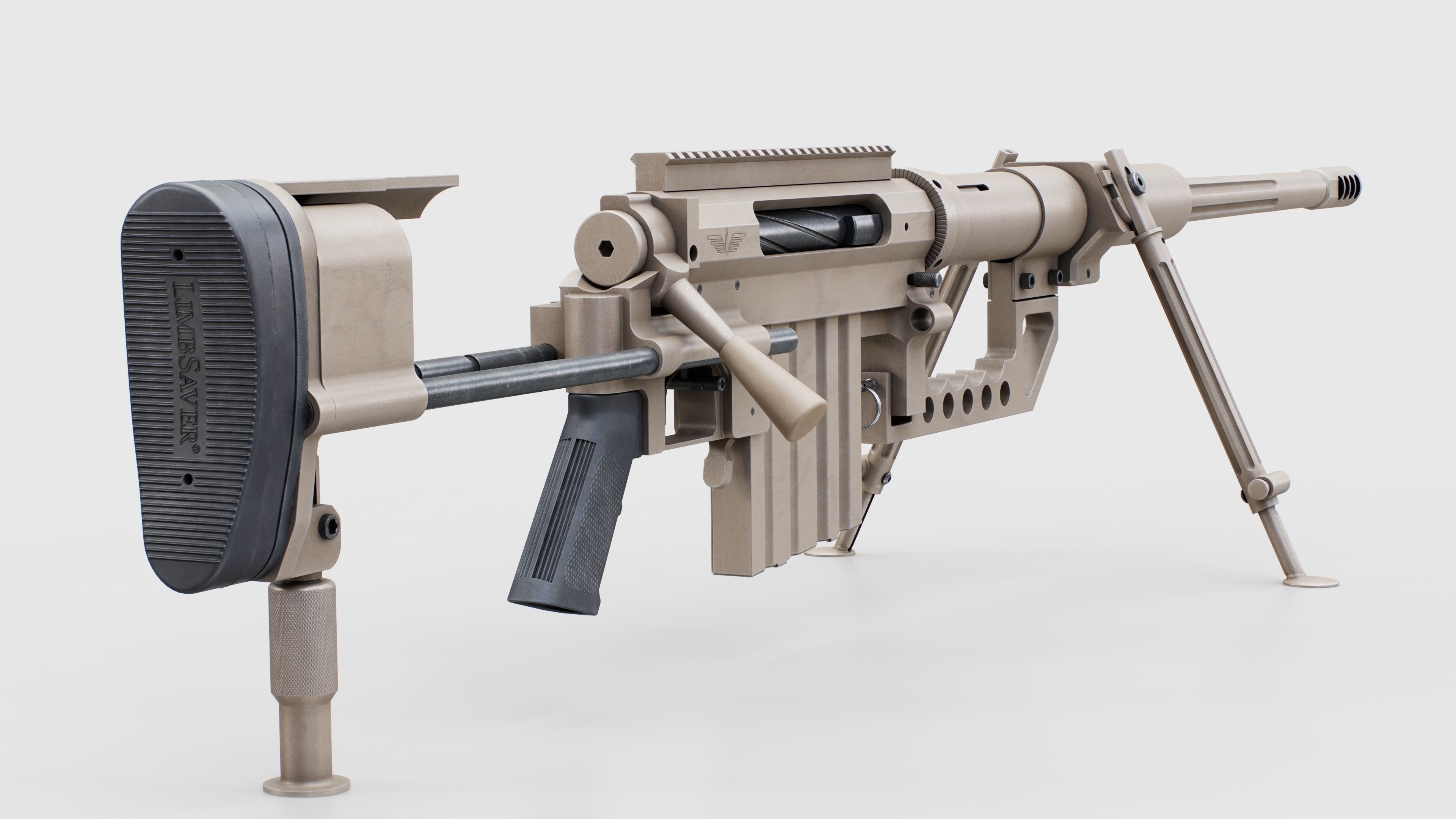 CheyTac M200 Intervention Sniper Rifle Low-poly 3D model_24