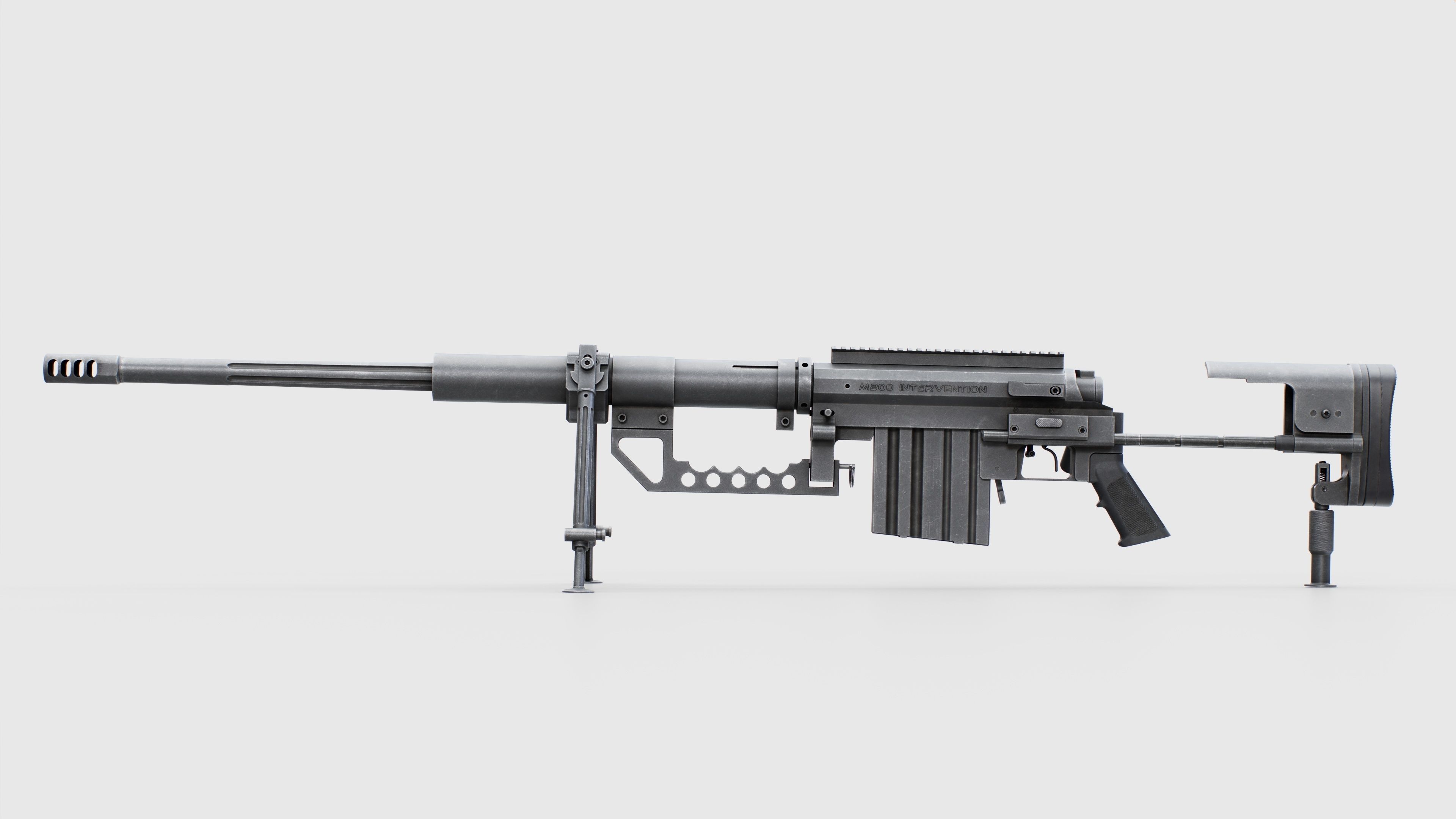 CheyTac M200 Intervention Sniper Rifle Low-poly 3D model_14