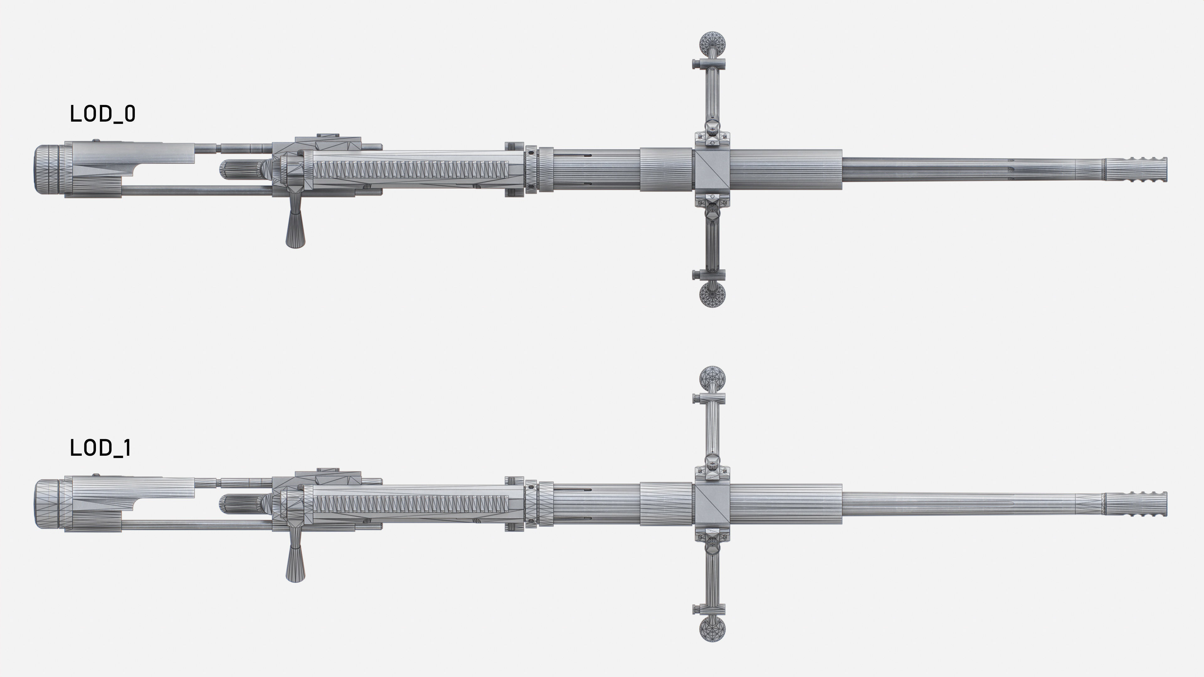 CheyTac M200 Intervention Sniper Rifle Low-poly 3D model_38