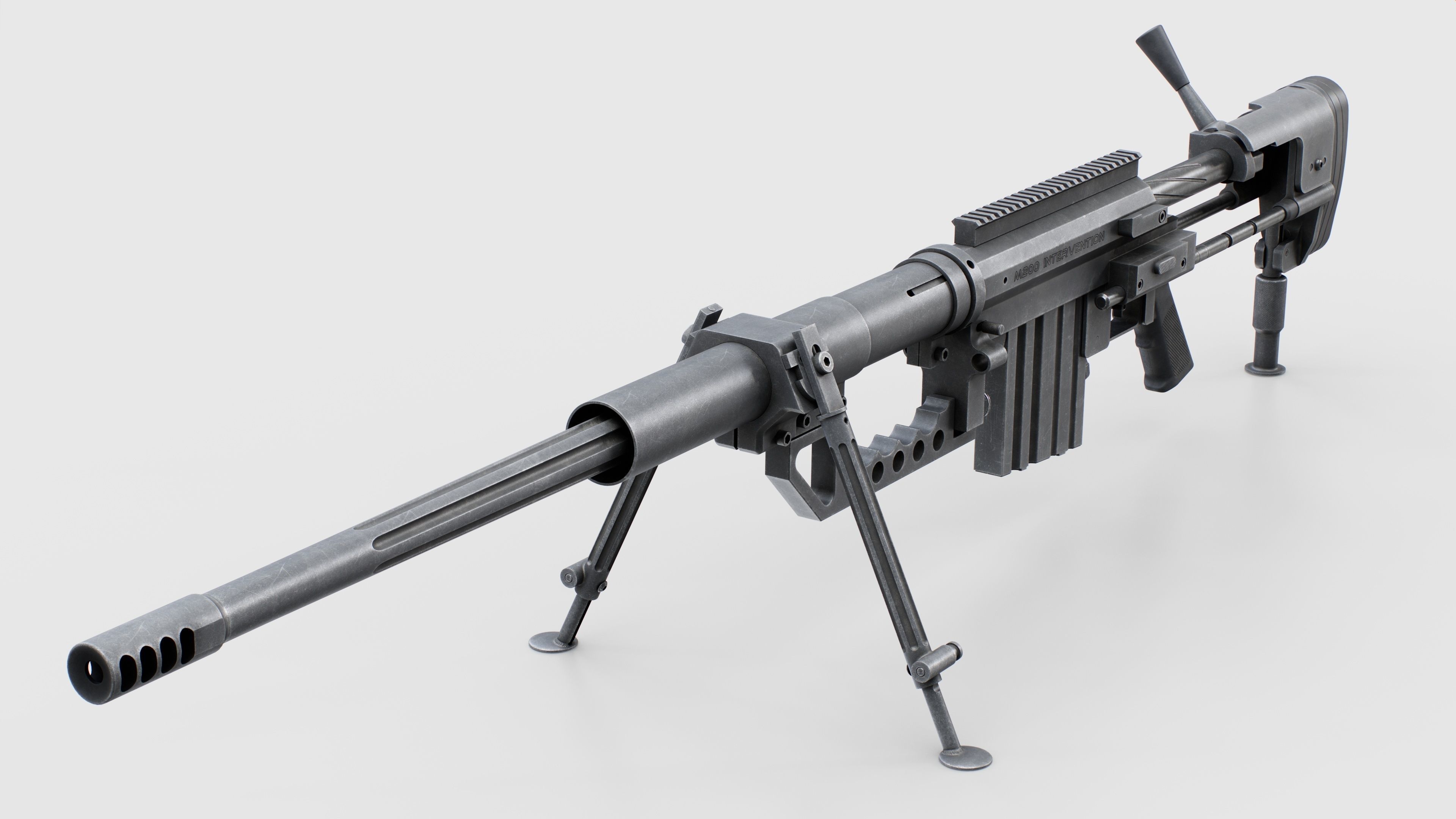 CheyTac M200 Intervention Sniper Rifle Low-poly 3D model_11