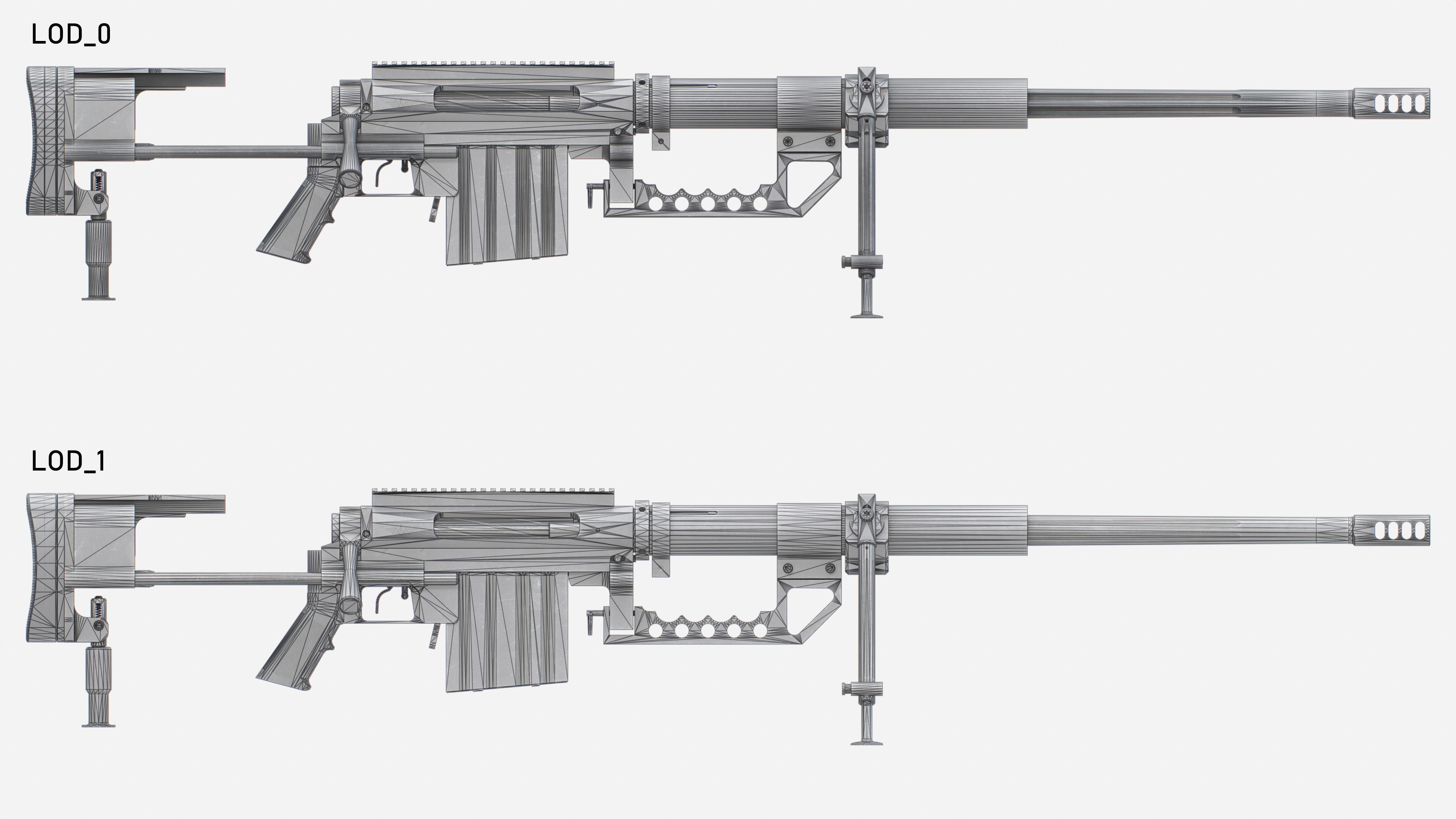 CheyTac M200 Intervention Sniper Rifle Low-poly 3D model_34
