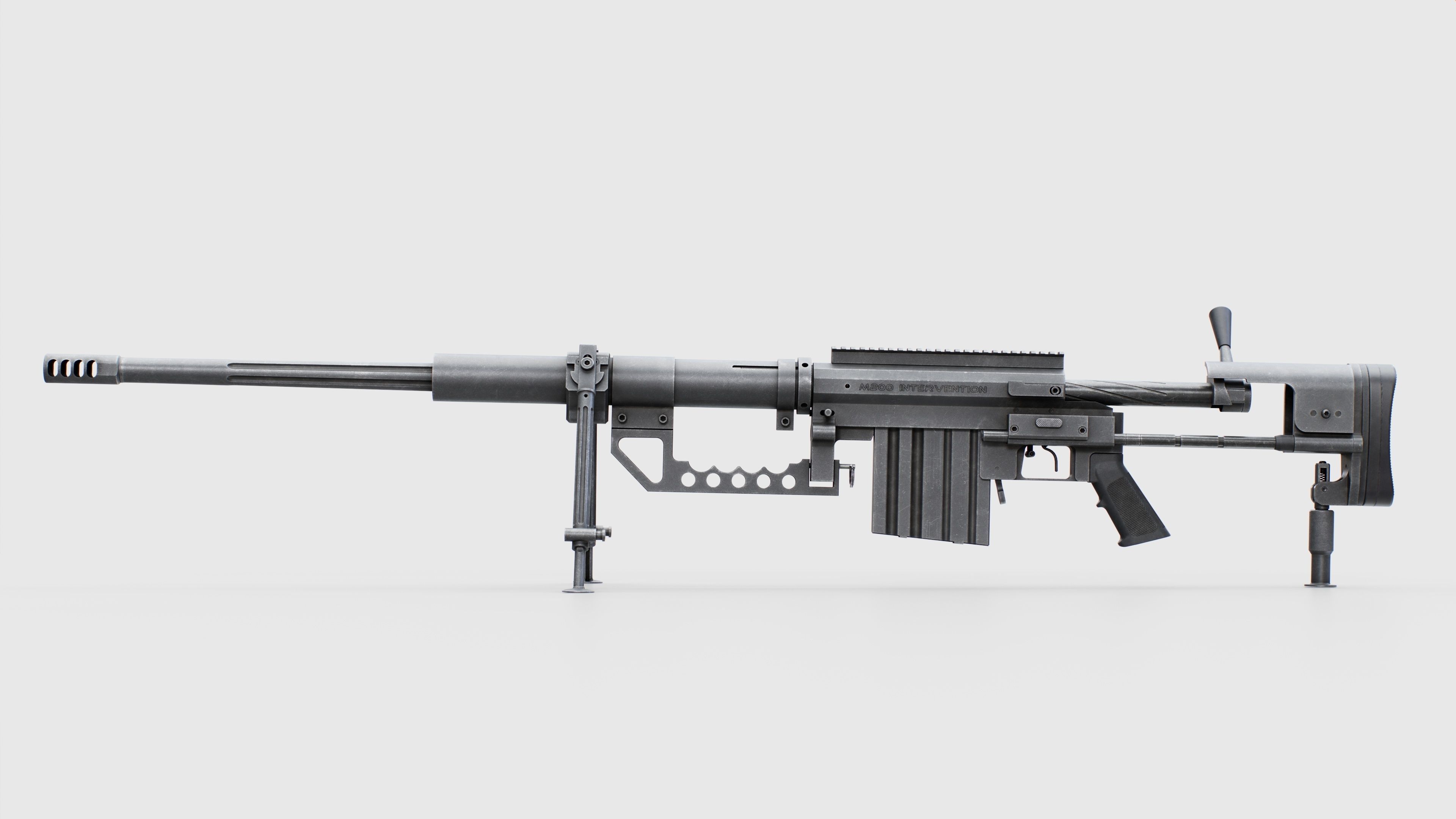 CheyTac M200 Intervention Sniper Rifle Low-poly 3D model_15