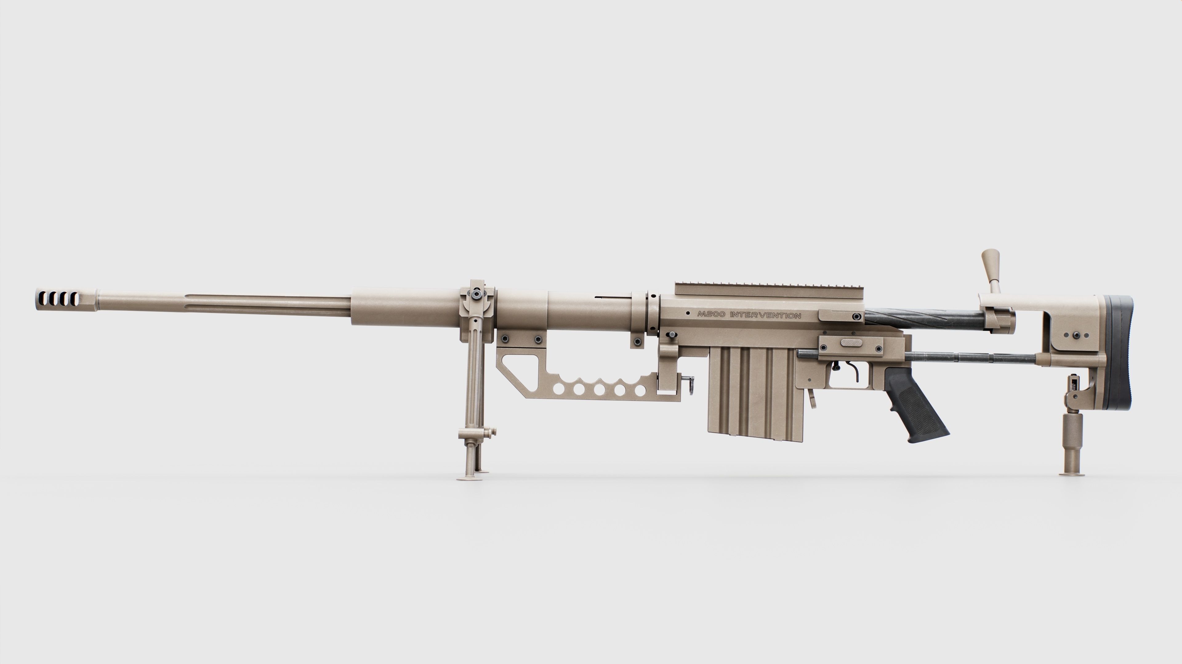 CheyTac M200 Intervention Sniper Rifle Low-poly 3D model_17