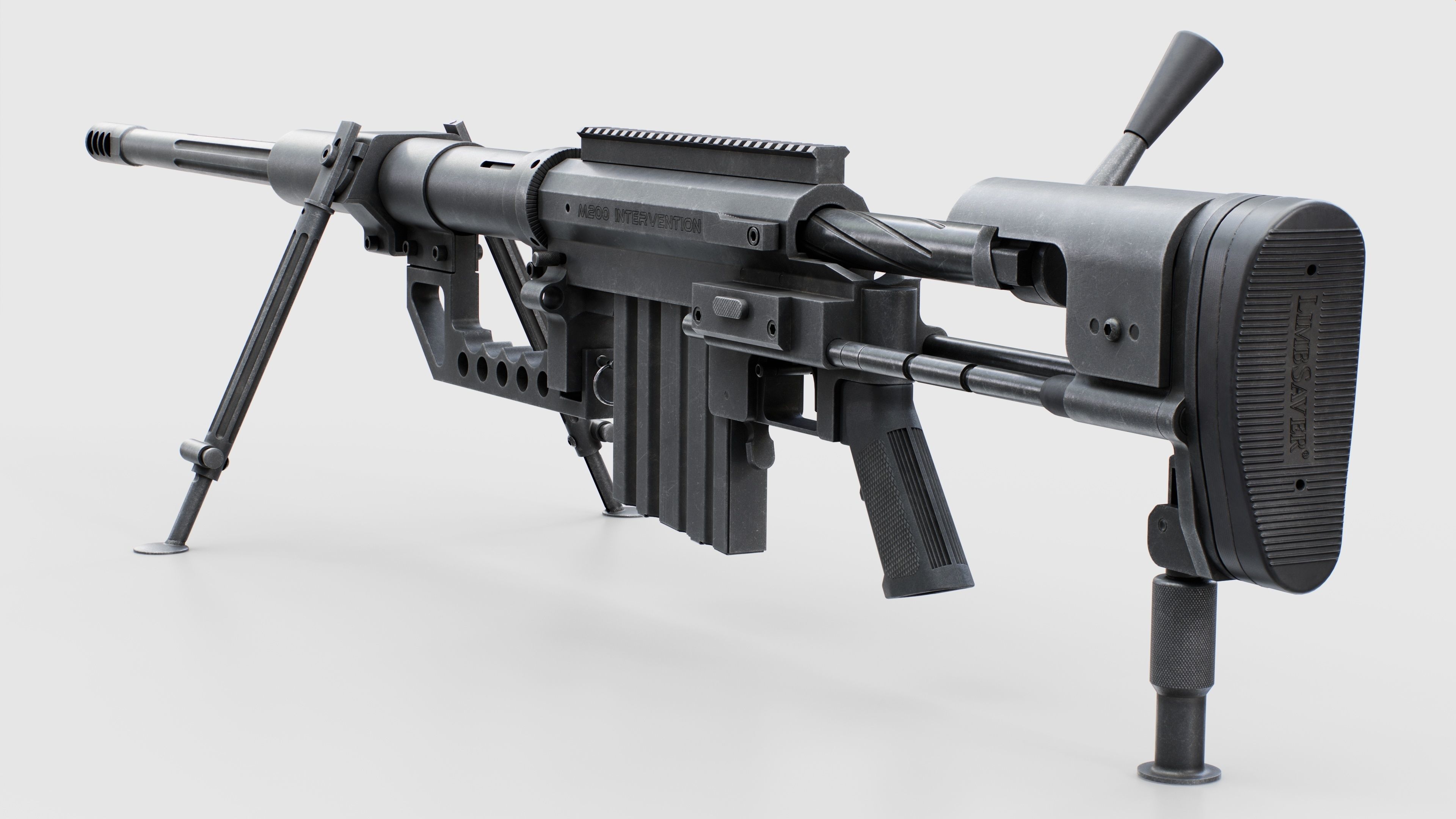 CheyTac M200 Intervention Sniper Rifle Low-poly 3D model_19