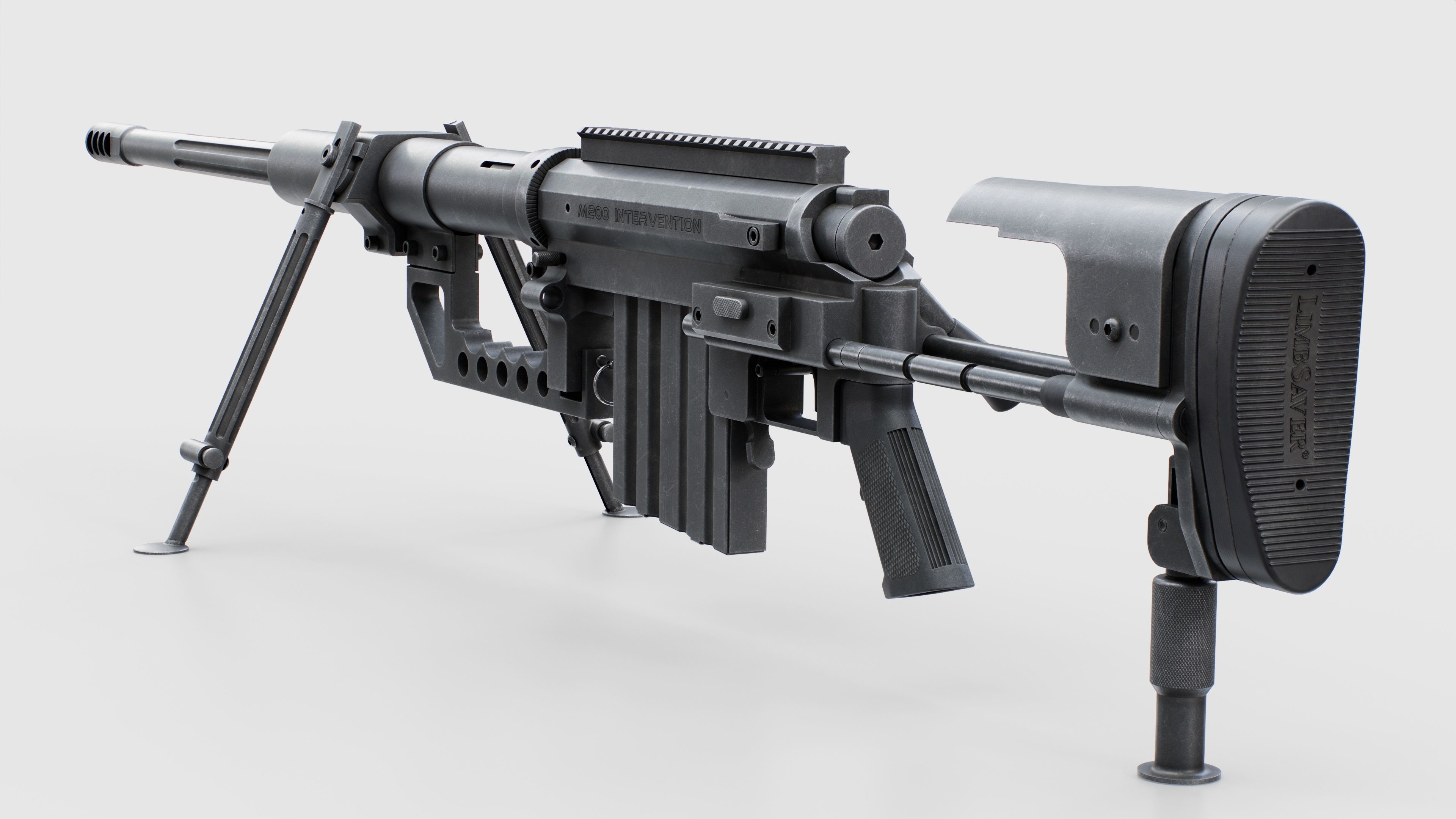 CheyTac M200 Intervention Sniper Rifle Low-poly 3D model_18