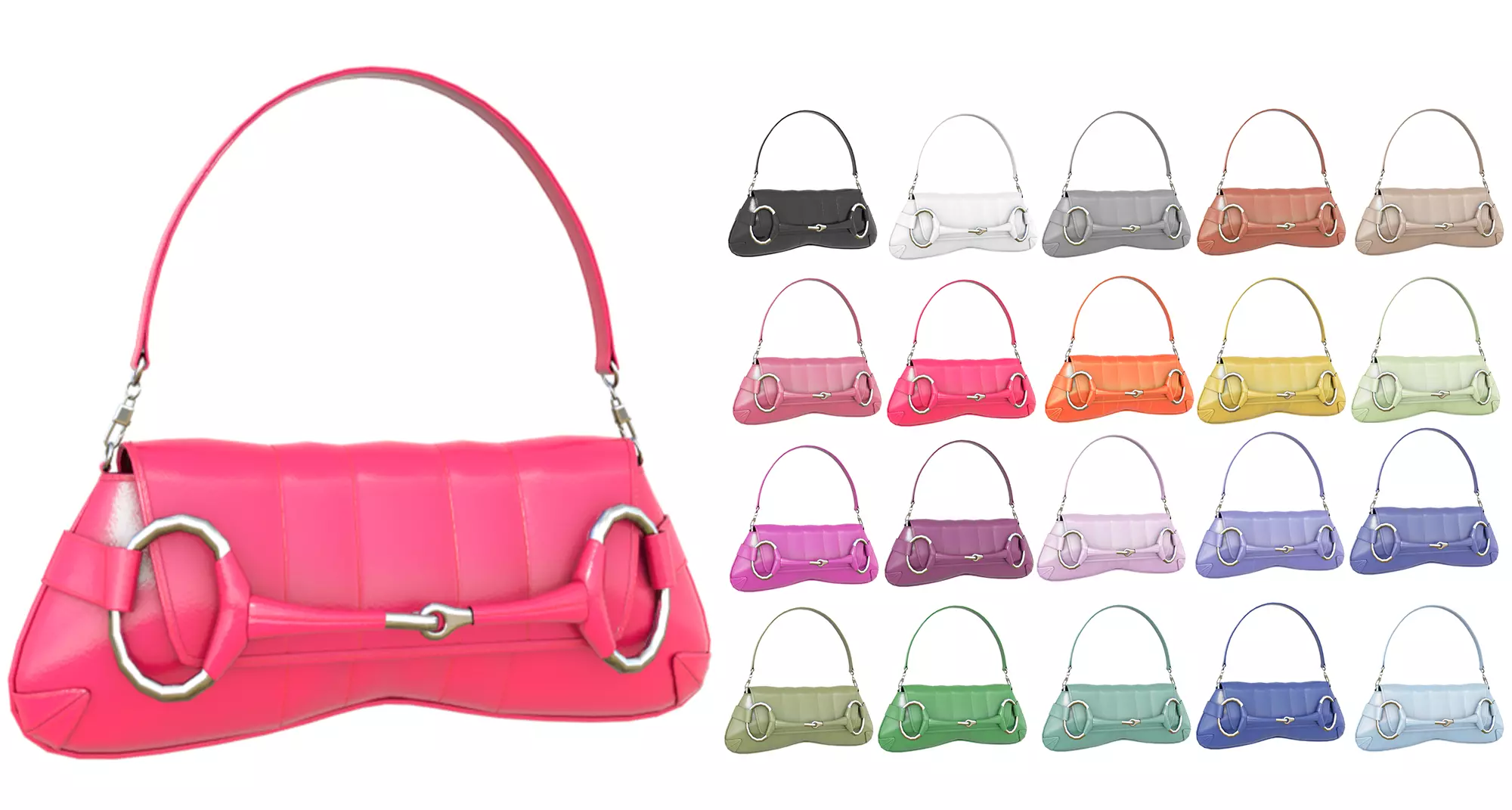 Gucci horsebit chain shoulder bag - 3D MODEL Low-poly 3D model_0