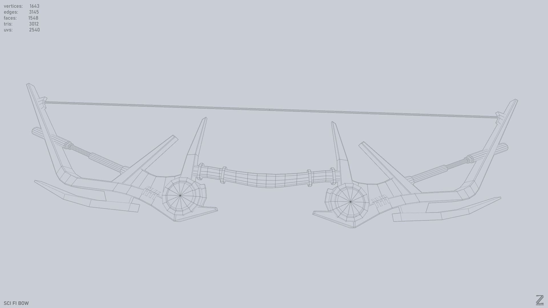 Scifi bow Low-poly 3D model_12