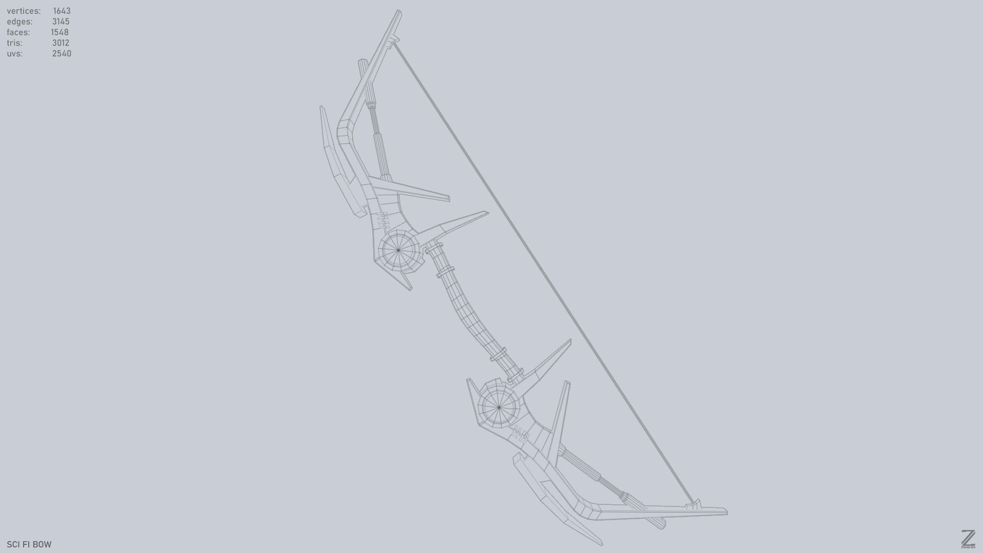 Scifi bow Low-poly 3D model_10