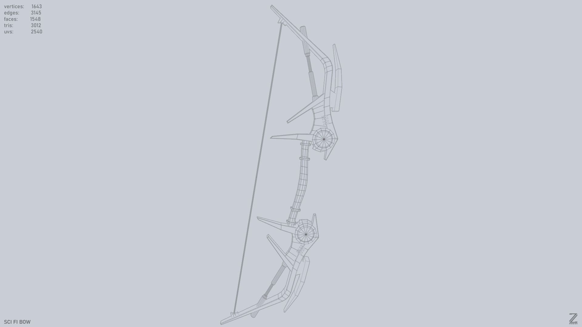 Scifi bow Low-poly 3D model_8