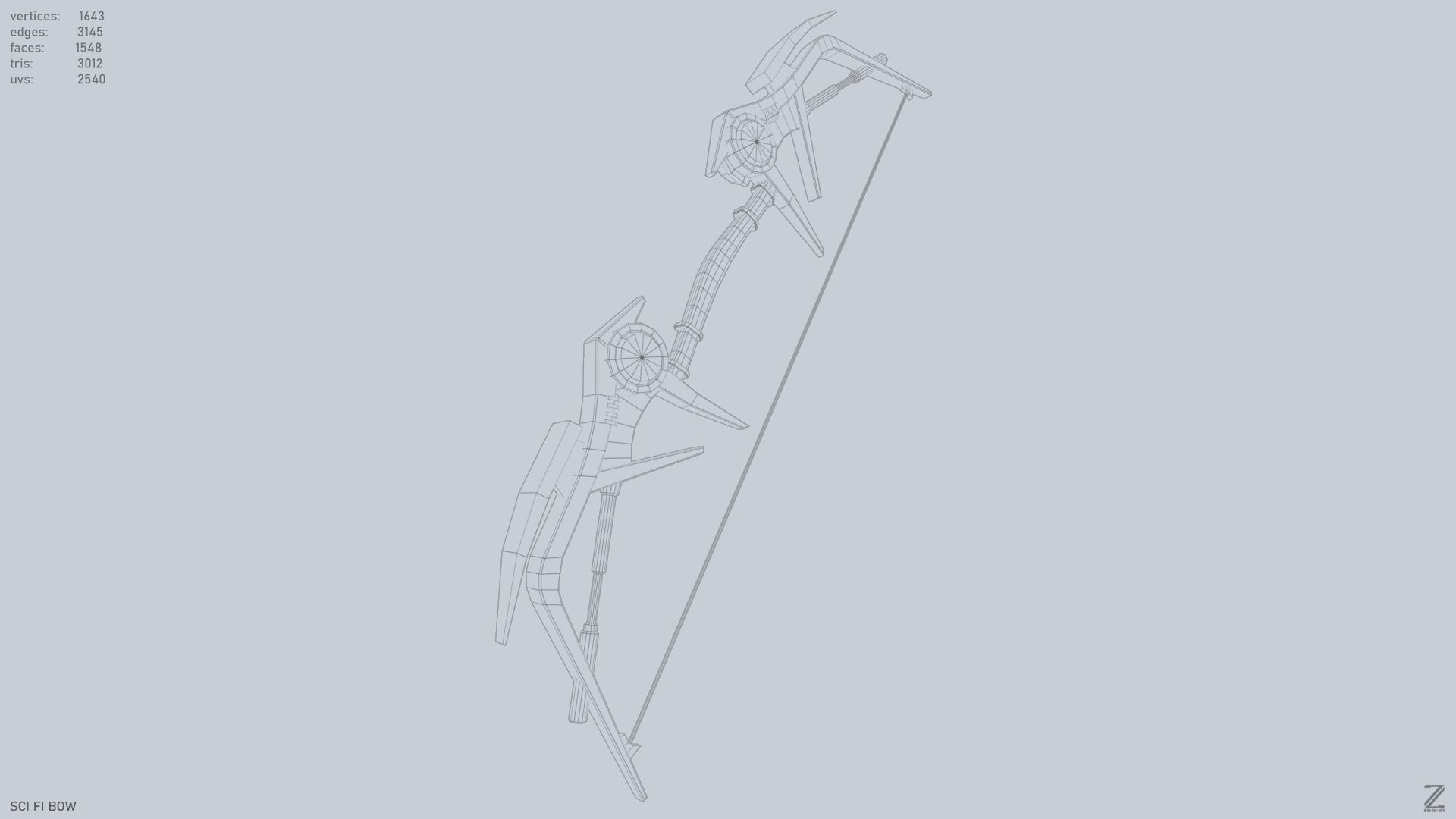 Scifi bow Low-poly 3D model_9