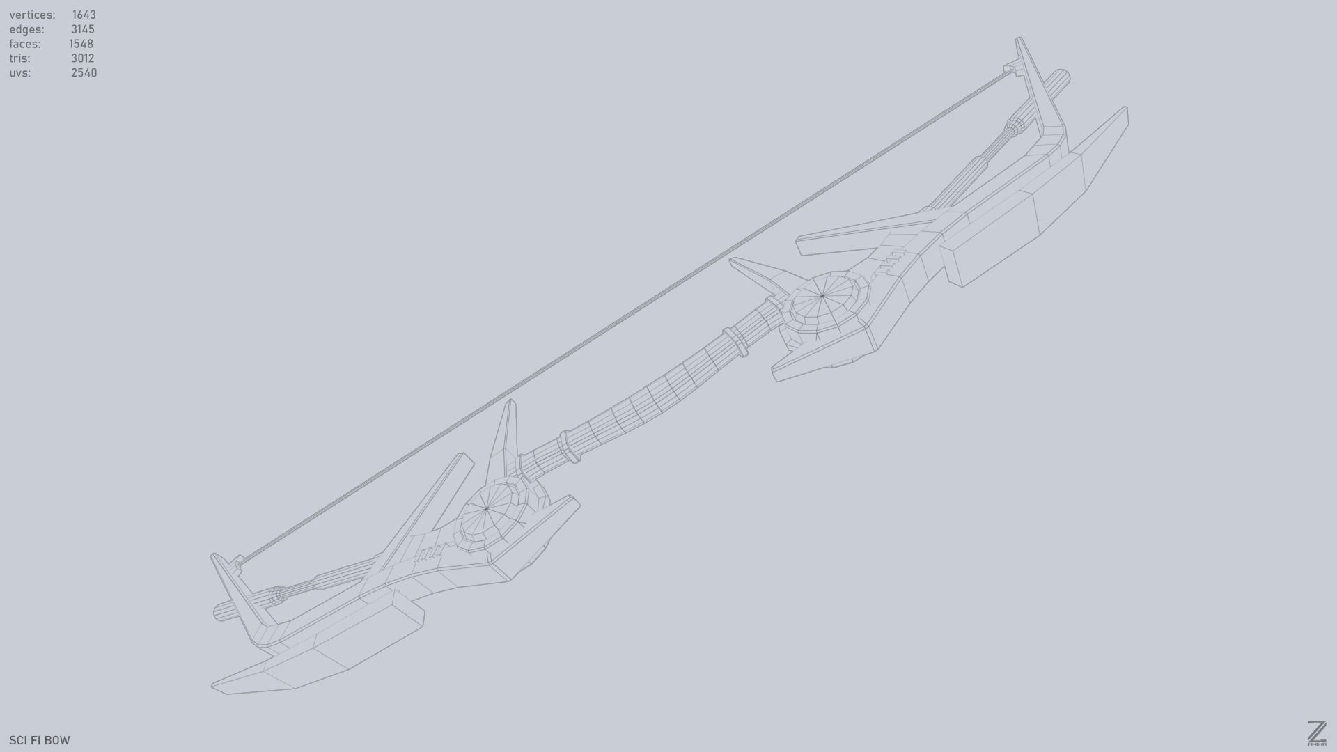 Scifi bow Low-poly 3D model_13
