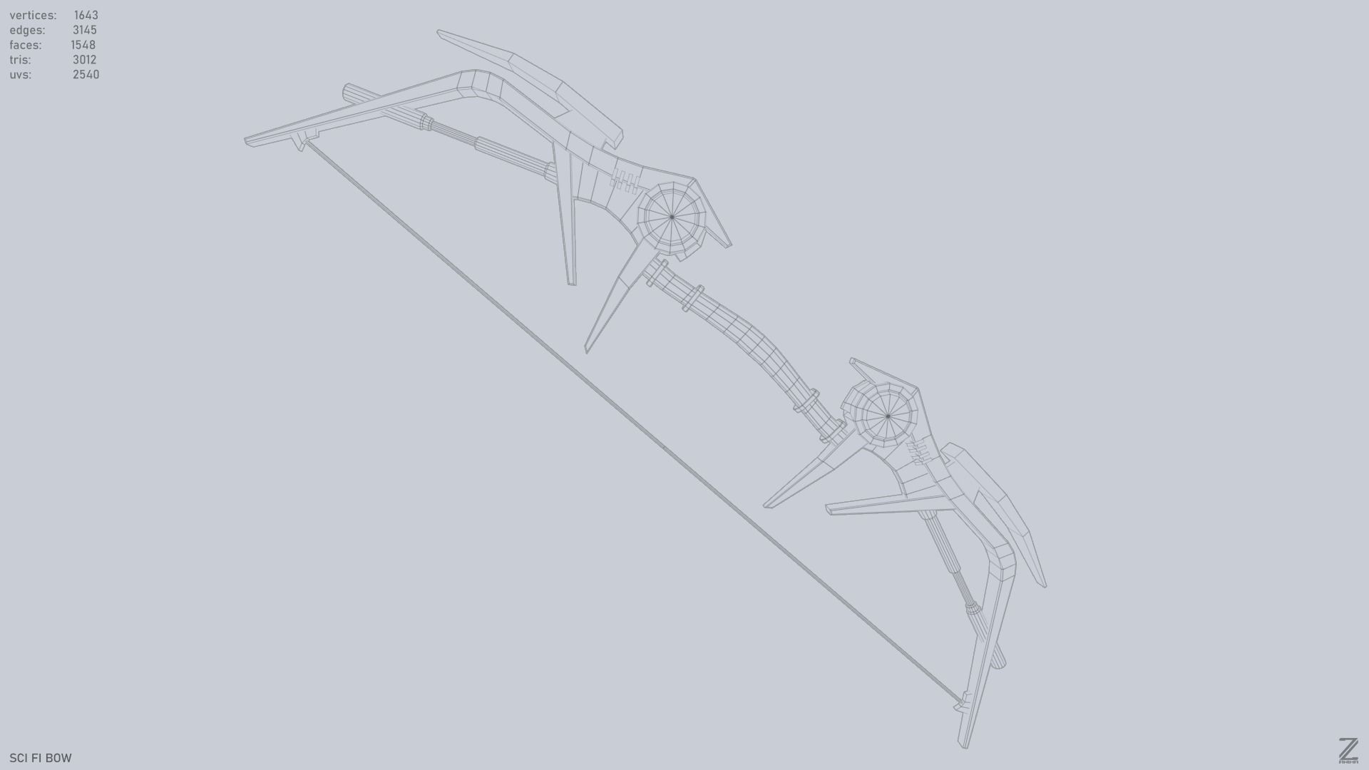 Scifi bow Low-poly 3D model_11