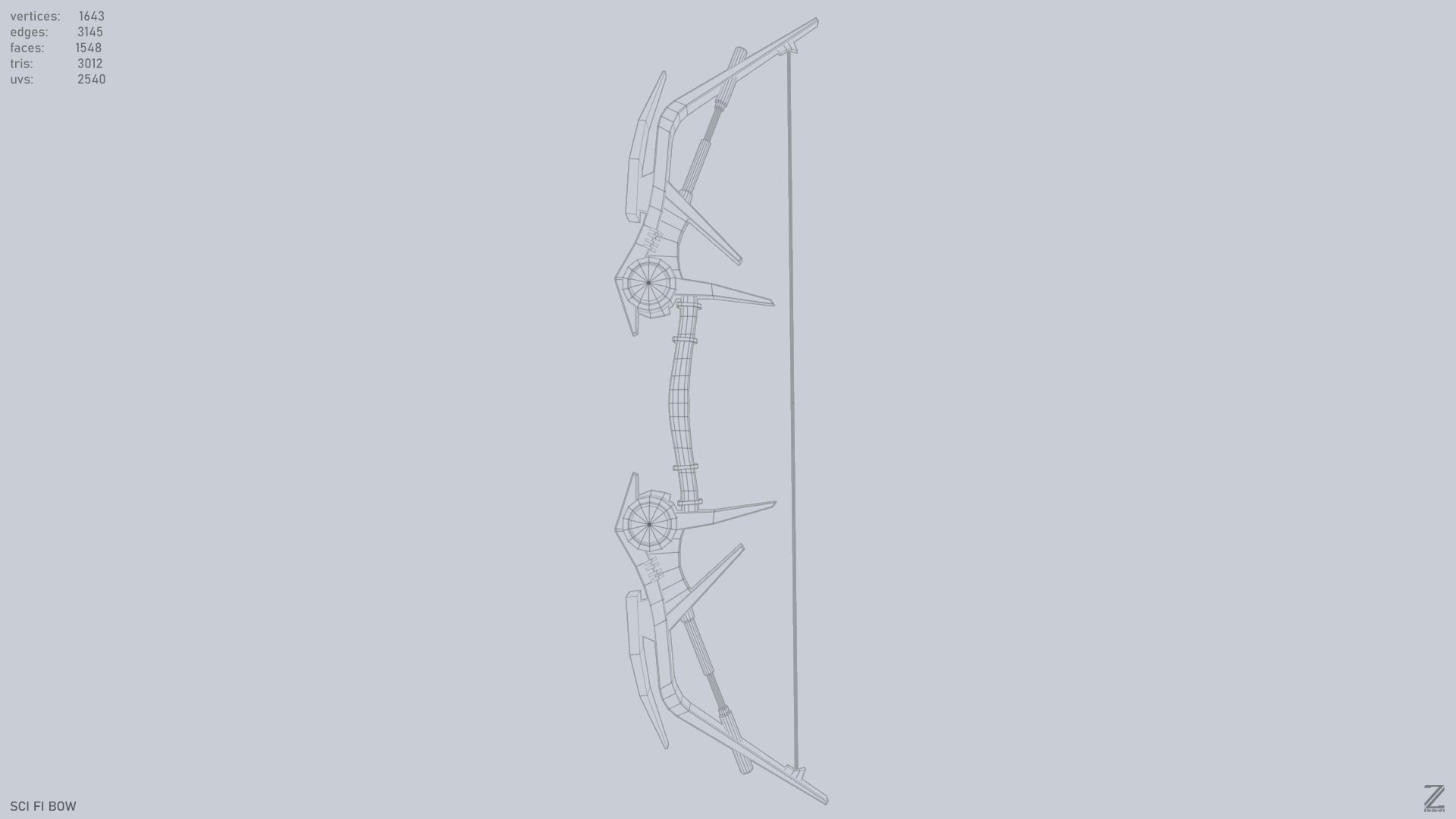 Scifi bow Low-poly 3D model_7