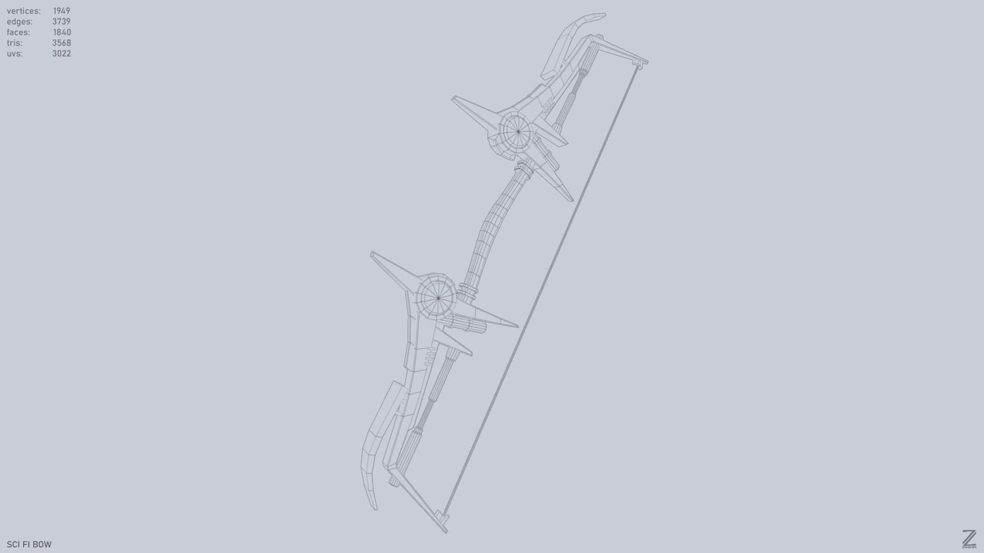 Scifi bow Low-poly 3D model_14