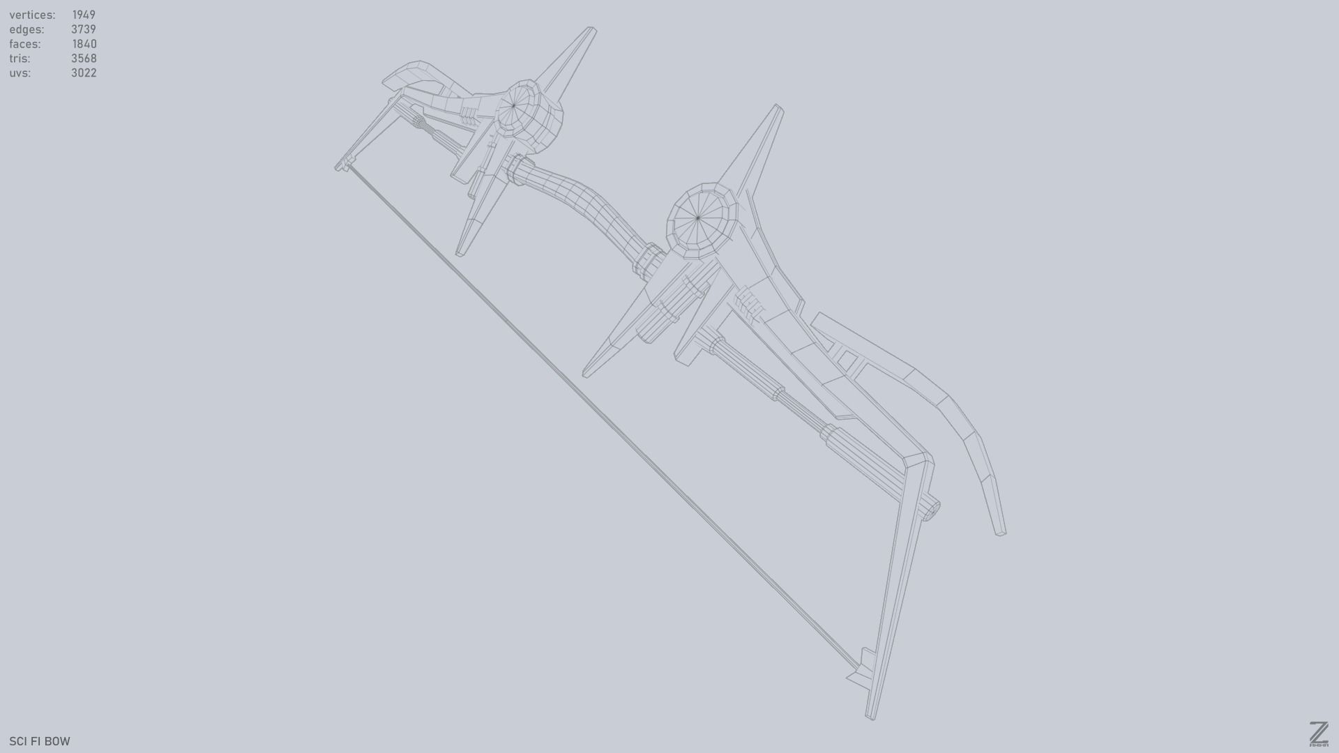Scifi bow Low-poly 3D model_13