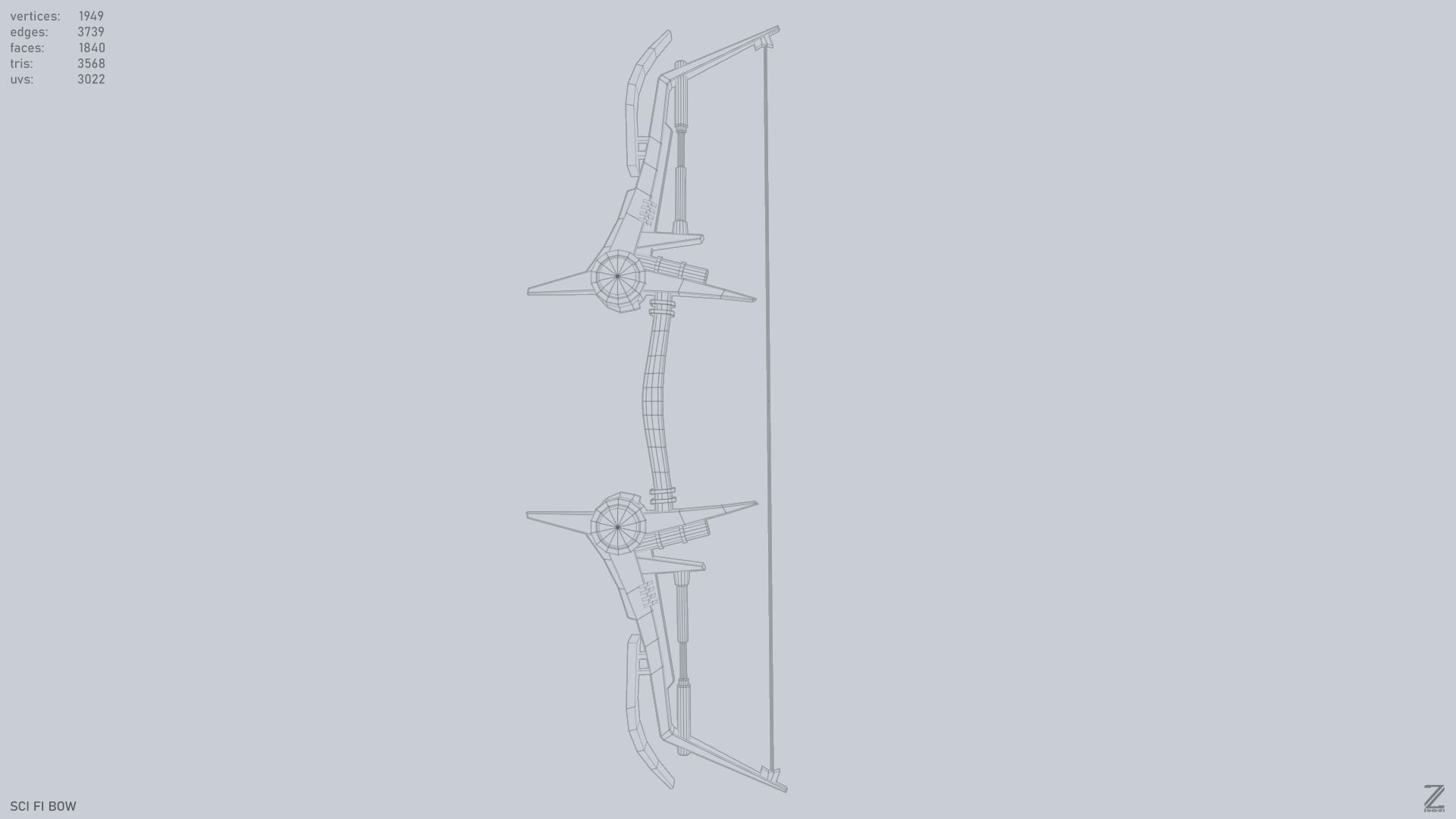 Scifi bow Low-poly 3D model_8