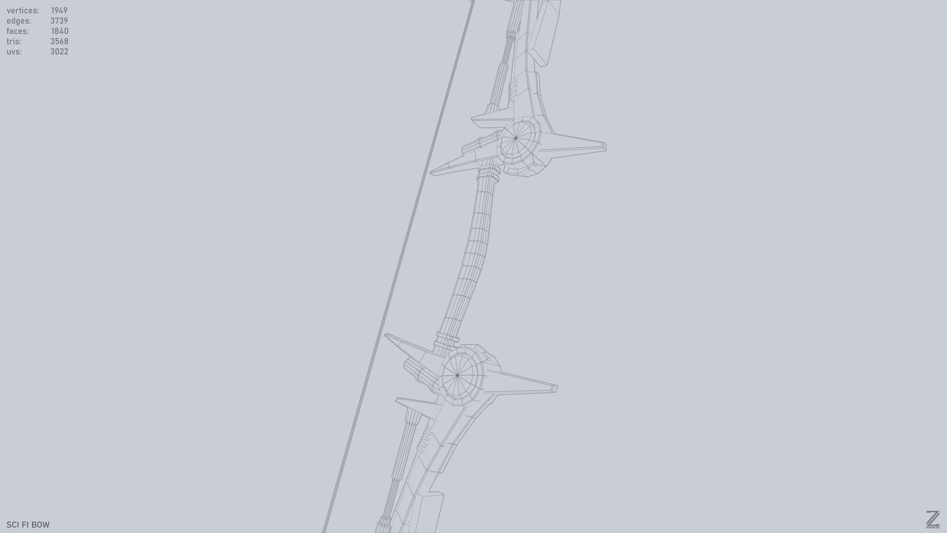 Scifi bow Low-poly 3D model_11