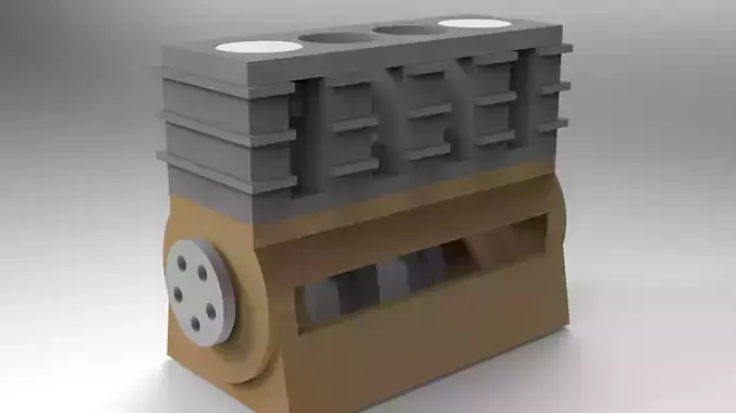 4 cylinder engine 3D model