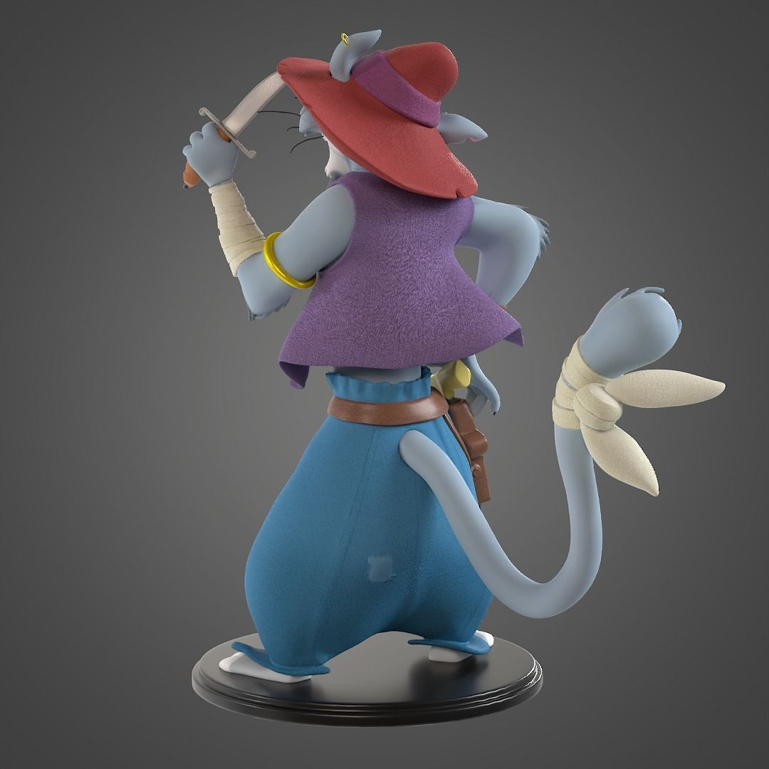 Pirate Cat for printing Free 3D print model_3