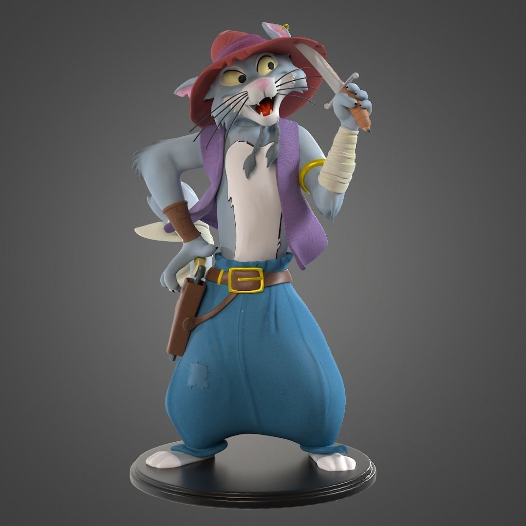 Pirate Cat for printing Free 3D print model_4