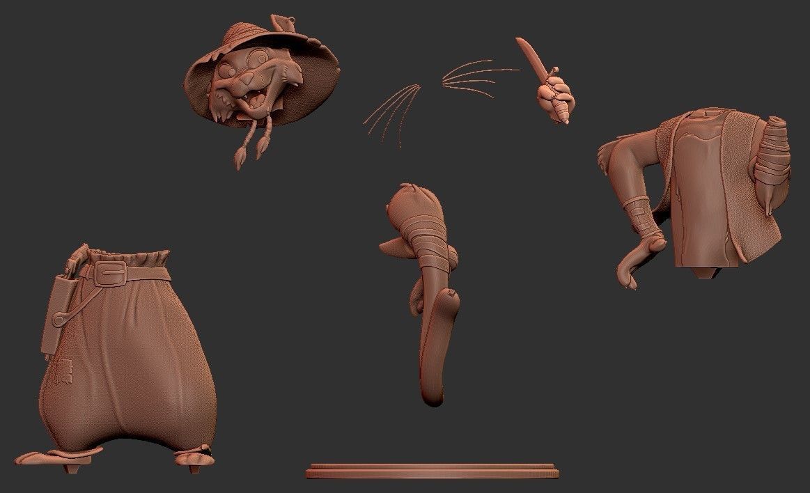 Pirate Cat for printing Free 3D print model_13