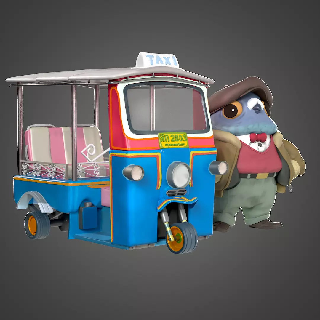 Taxi Pigeon Driver for printing Free 3D print model