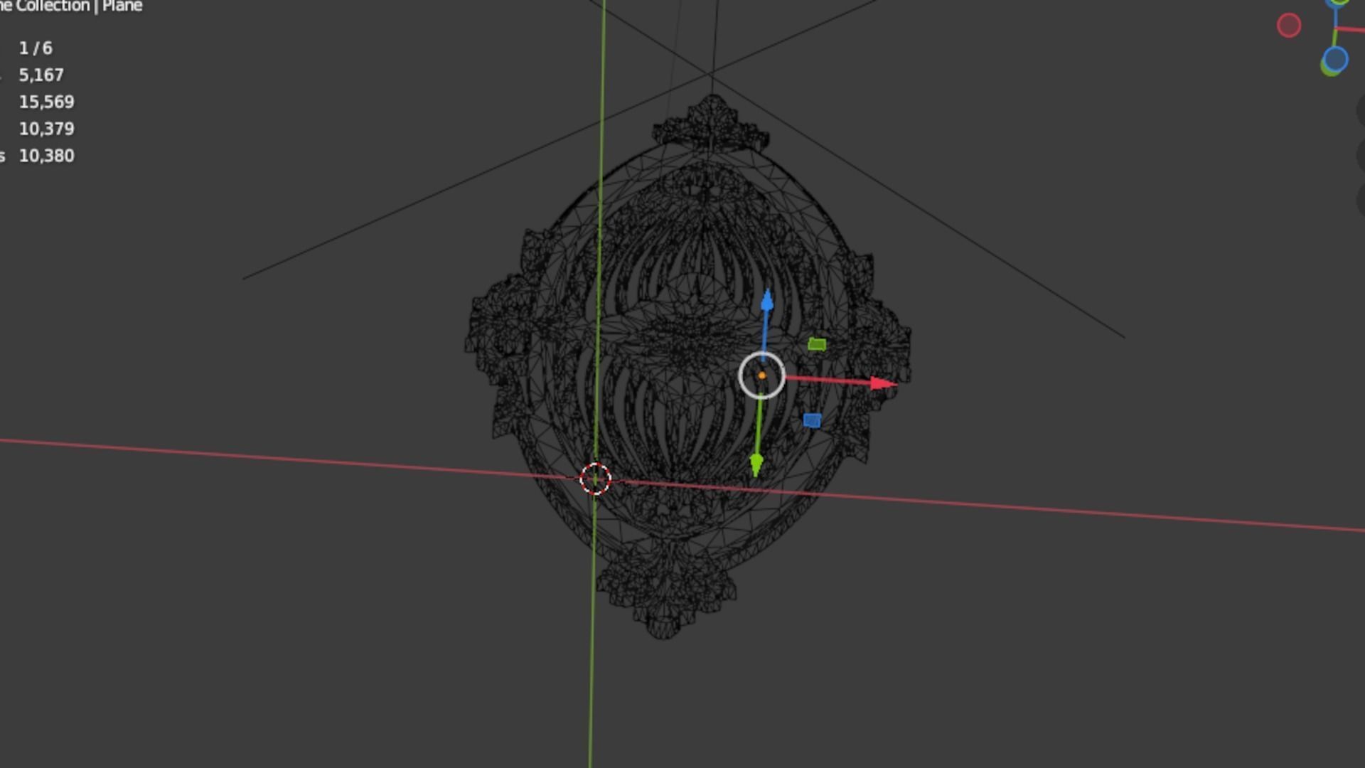 Classic carved decor ornament 353 3D model_7