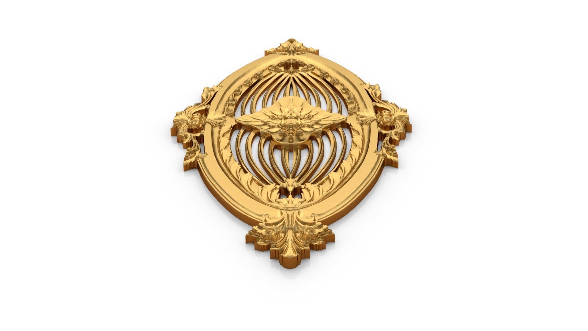 Classic carved decor ornament 353 3D model_3