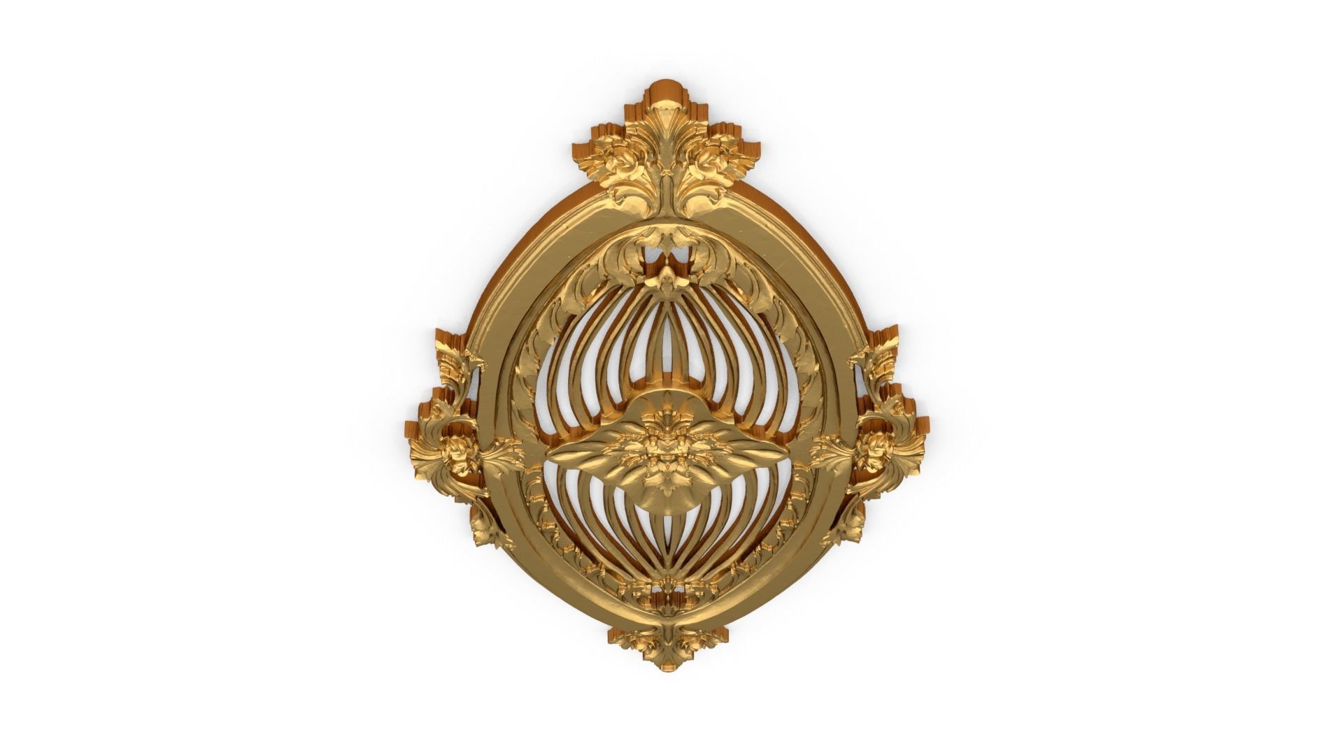 Classic carved decor ornament 353 3D model_4