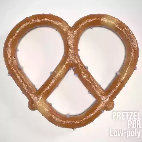 Salted Pretzel Low-poly 3D model